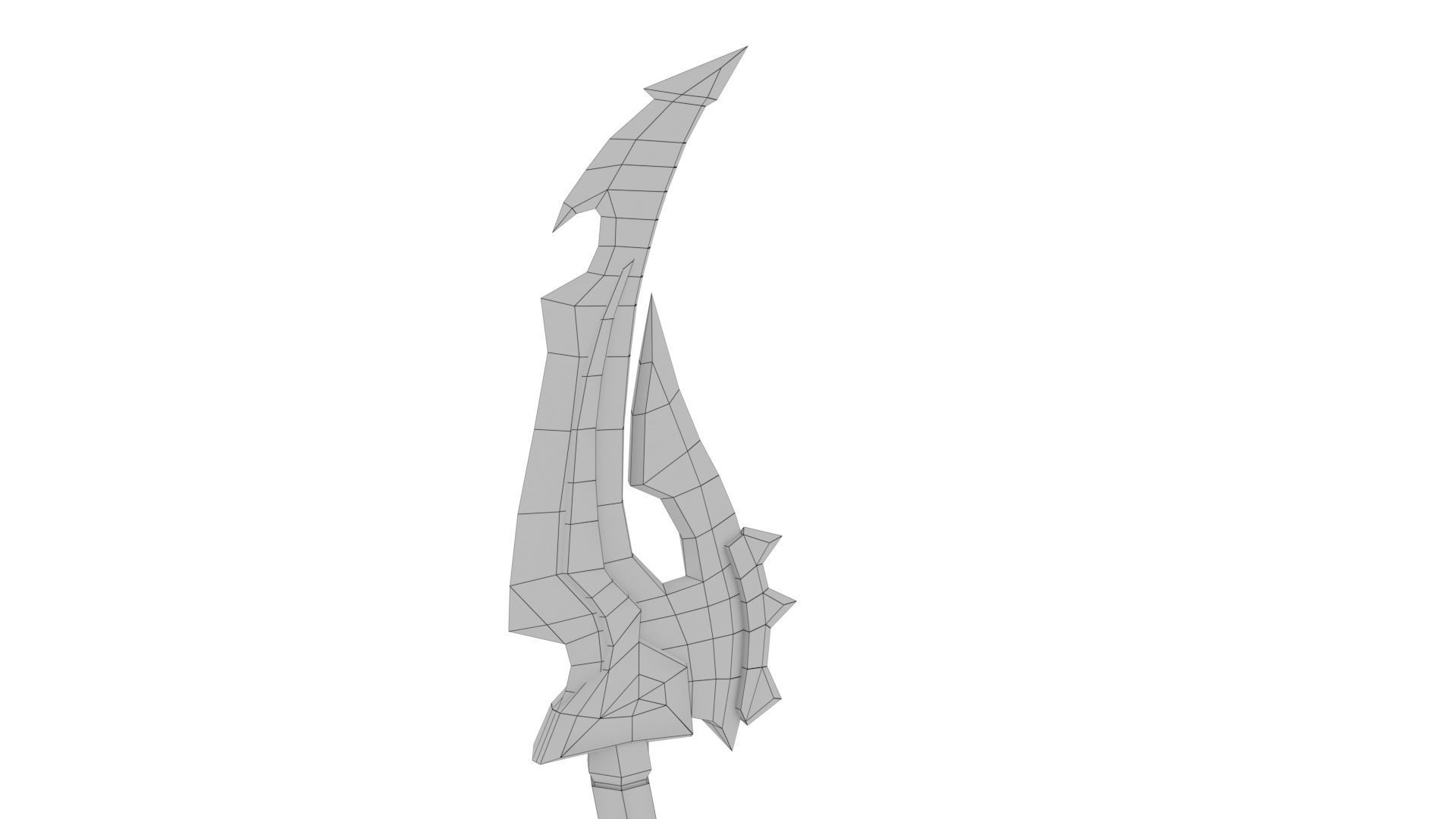 Knife sword Low-poly 3D model_35