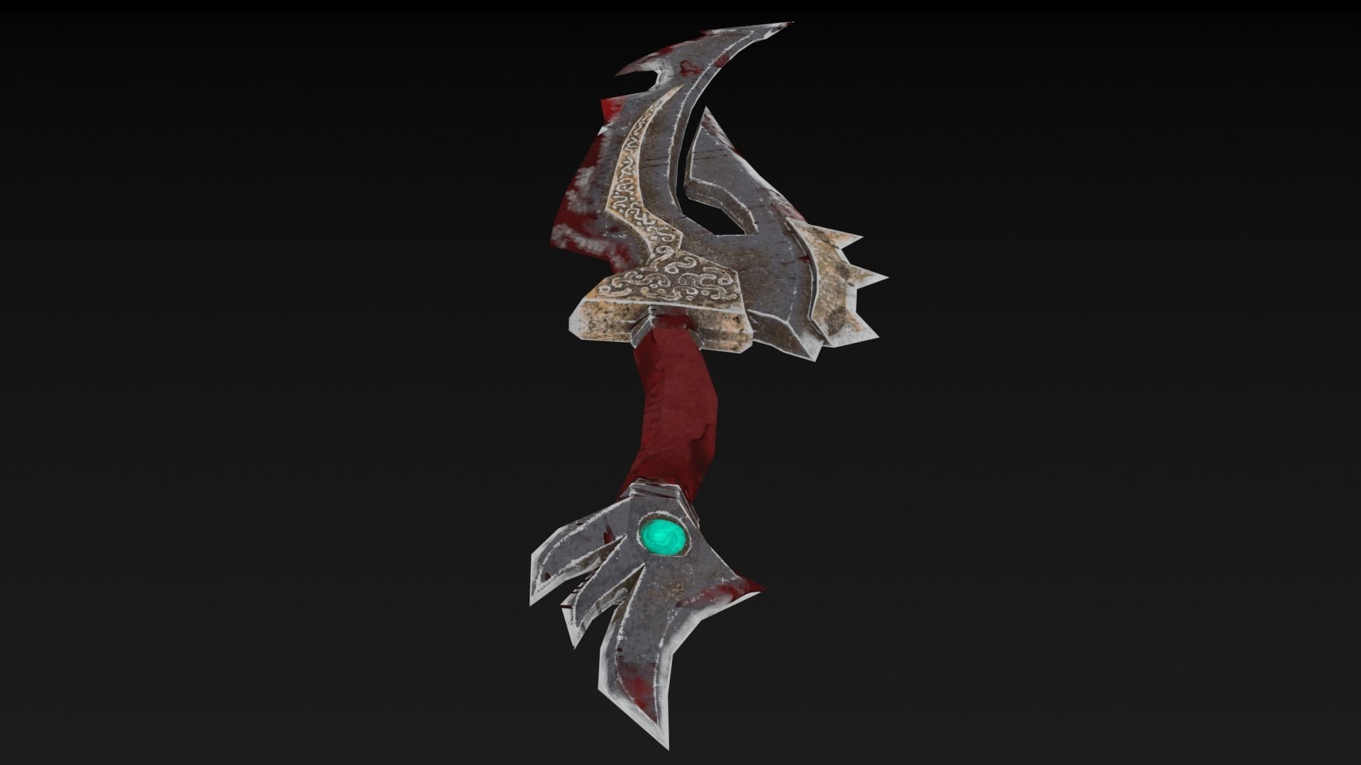 Knife sword Low-poly 3D model_18