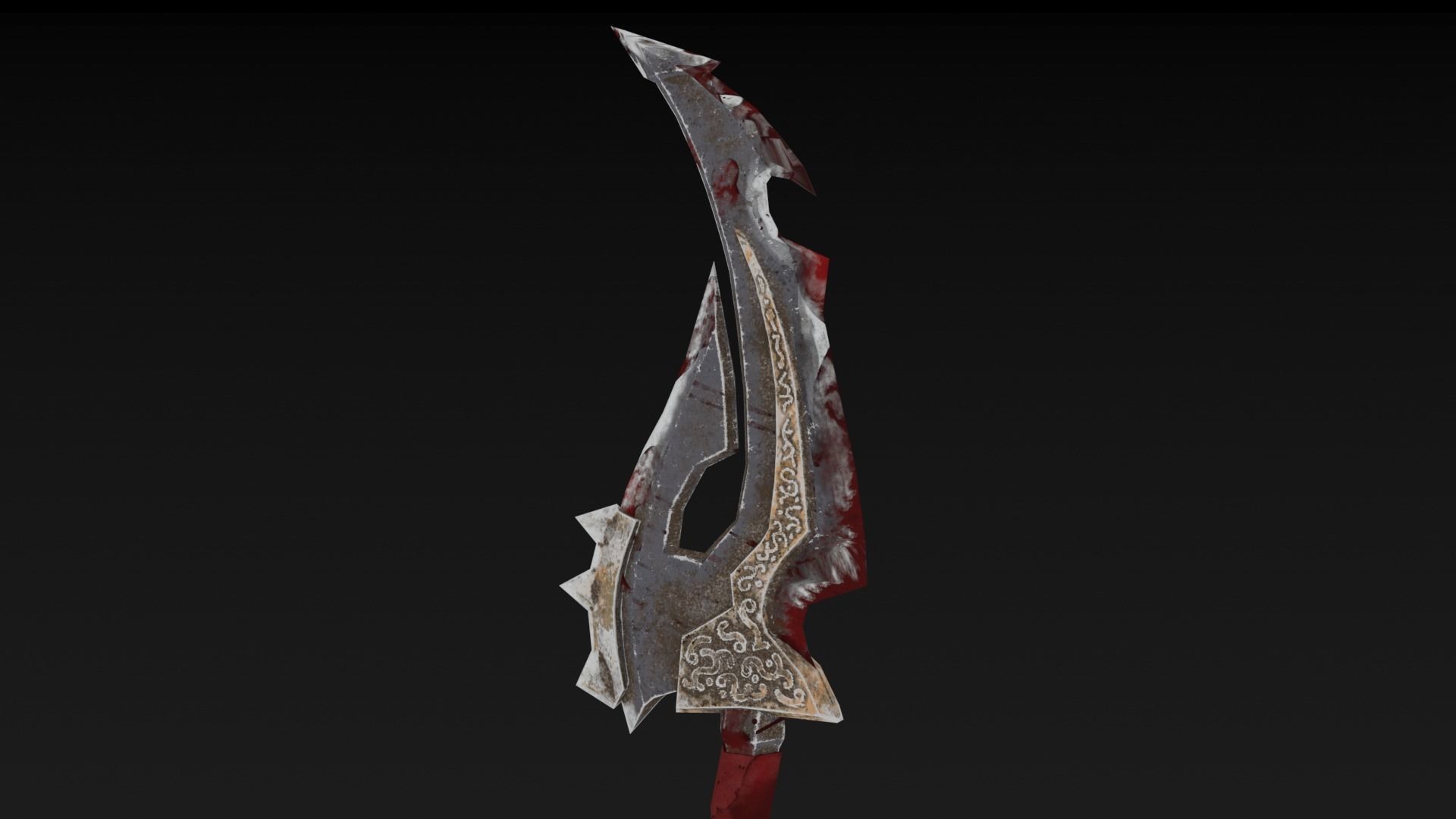 Knife sword Low-poly 3D model_2