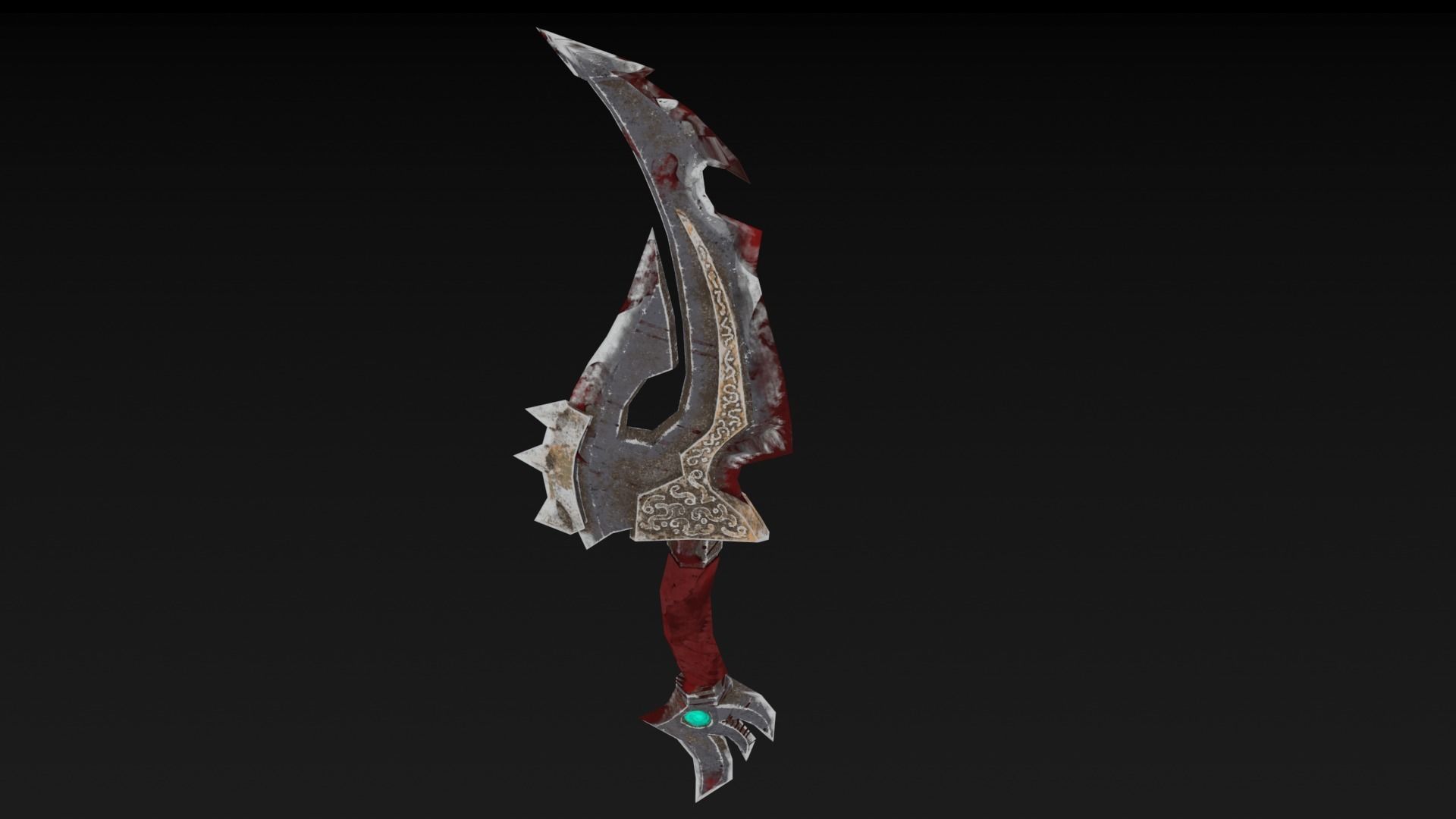 Knife sword Low-poly 3D model_6