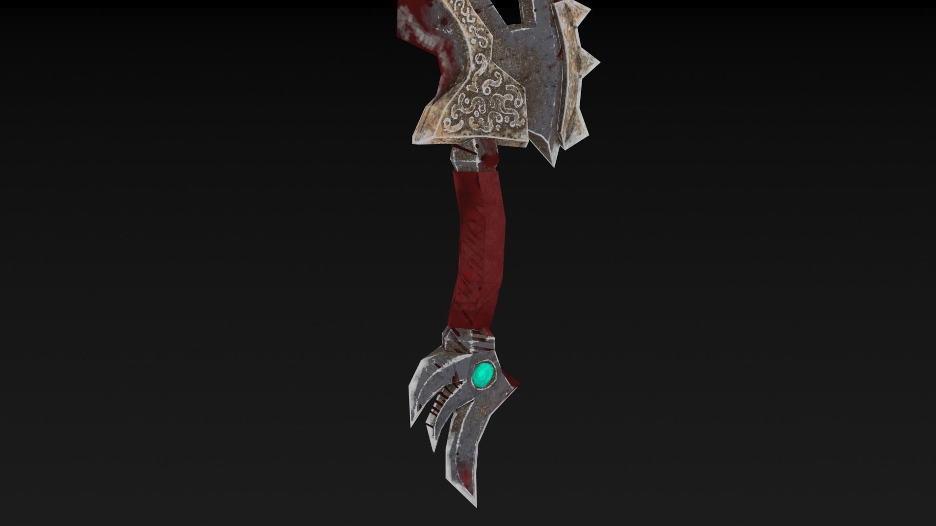 Knife sword Low-poly 3D model_11