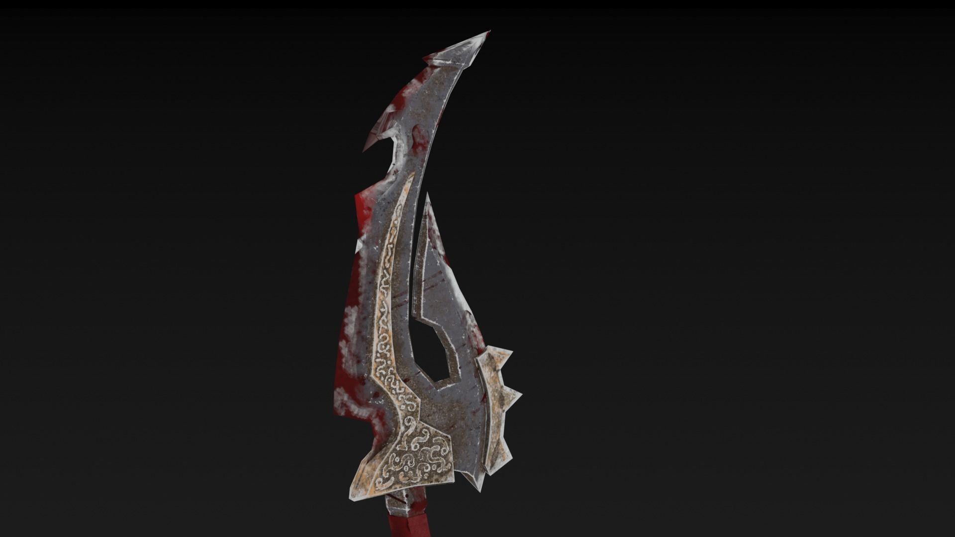 Knife sword Low-poly 3D model_10