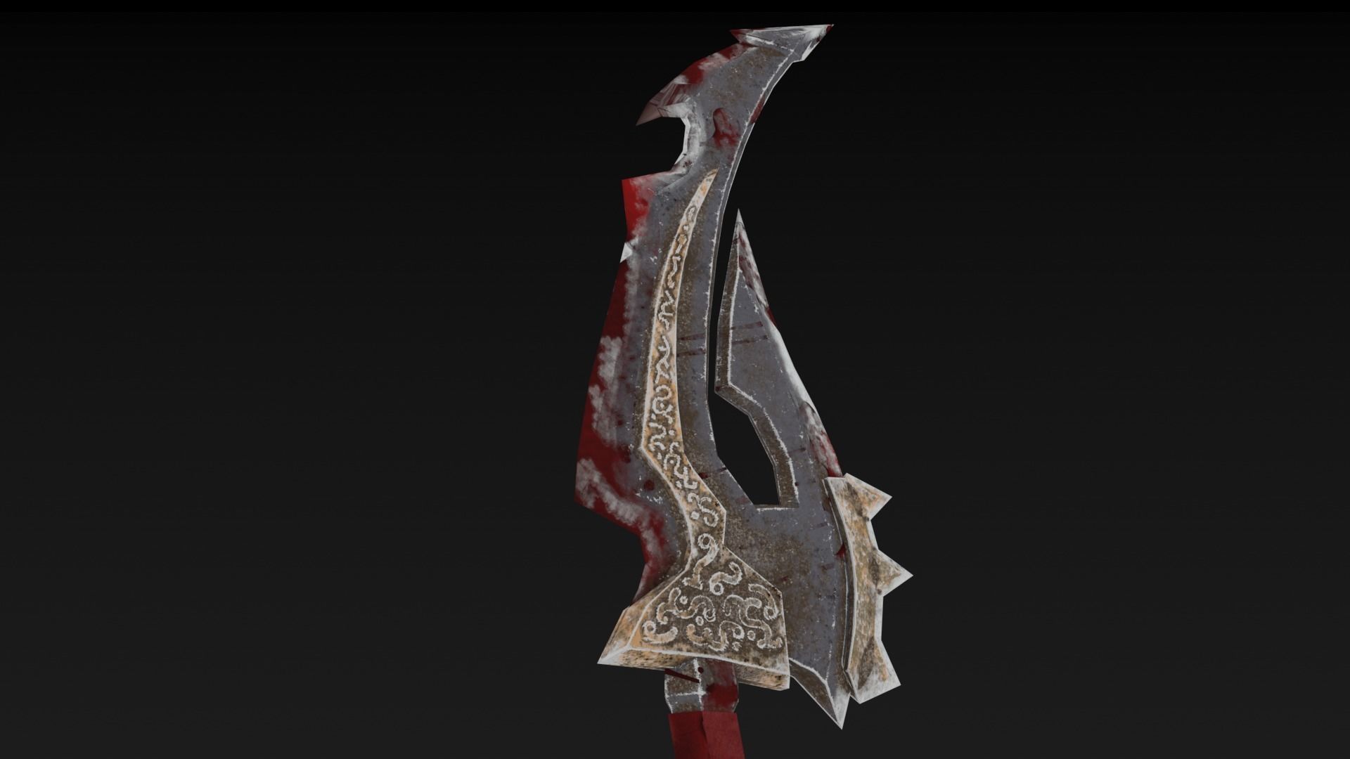 Knife sword Low-poly 3D model_21