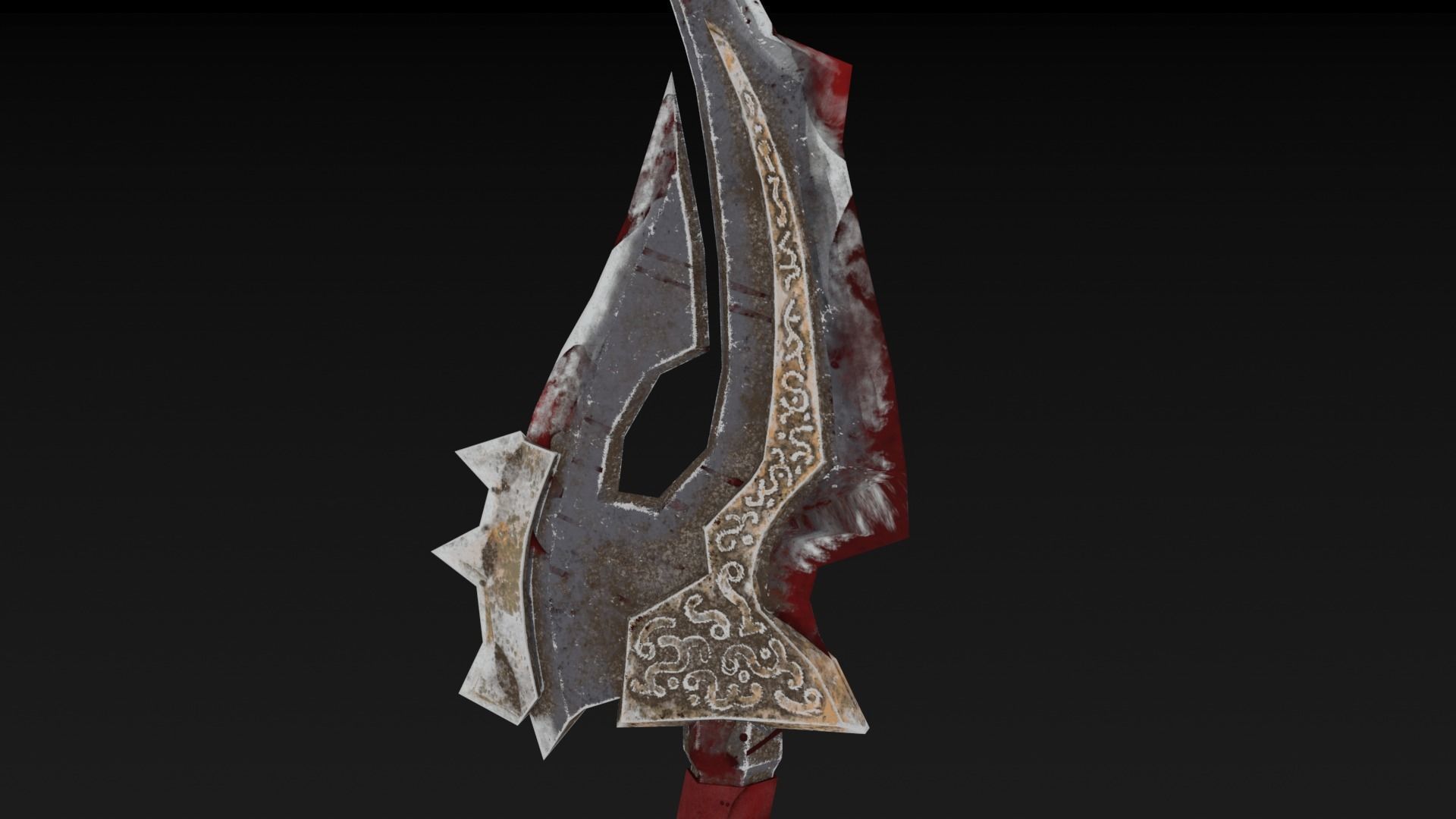 Knife sword Low-poly 3D model_15