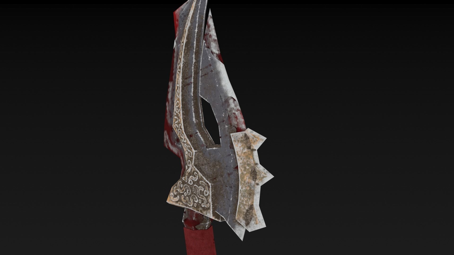 Knife sword Low-poly 3D model_17