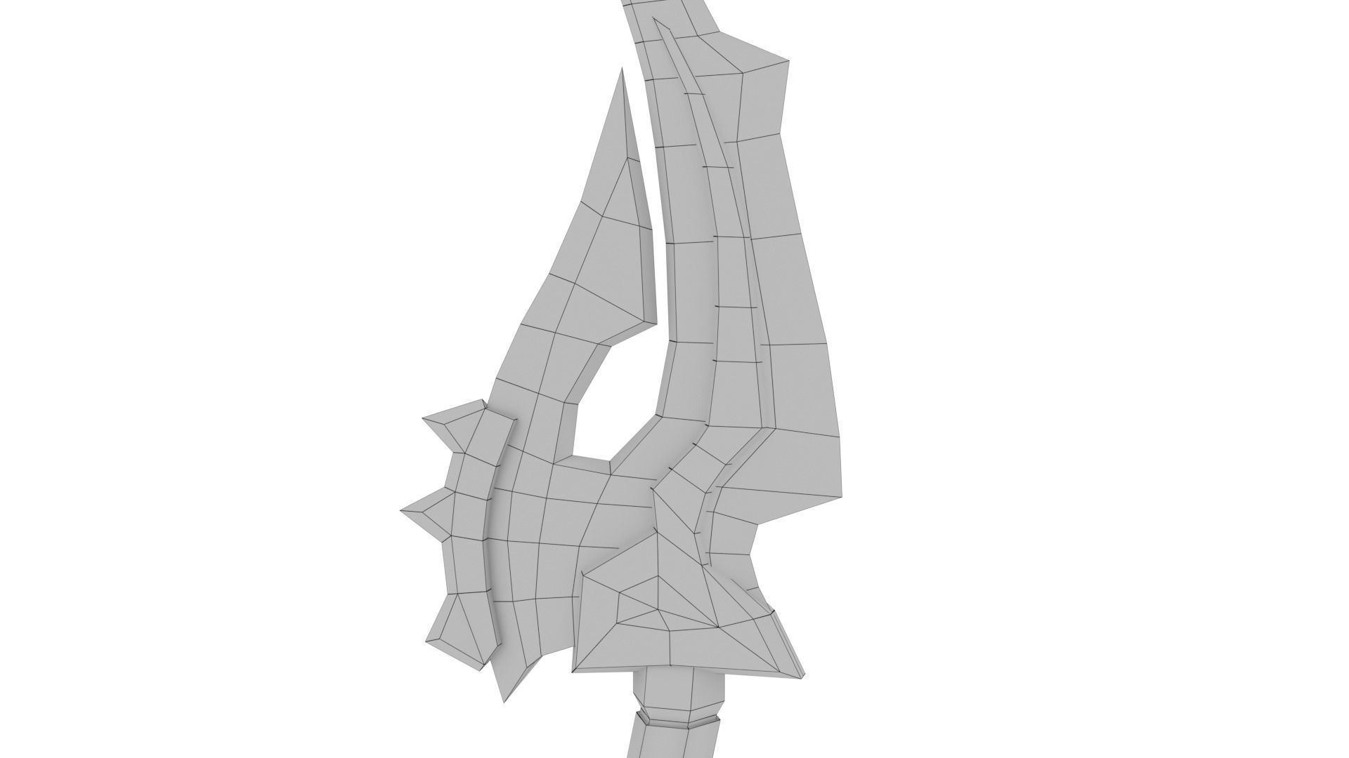 Knife sword Low-poly 3D model_40