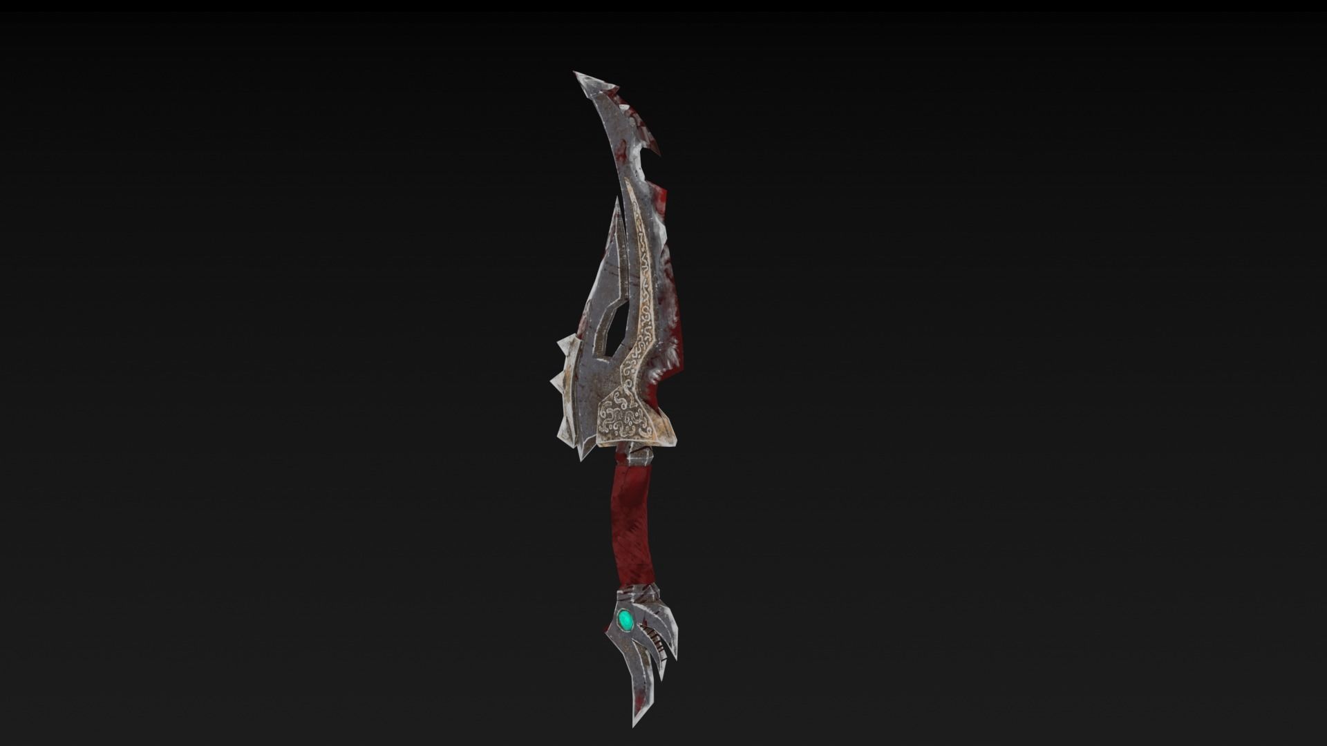Knife sword Low-poly 3D model_3