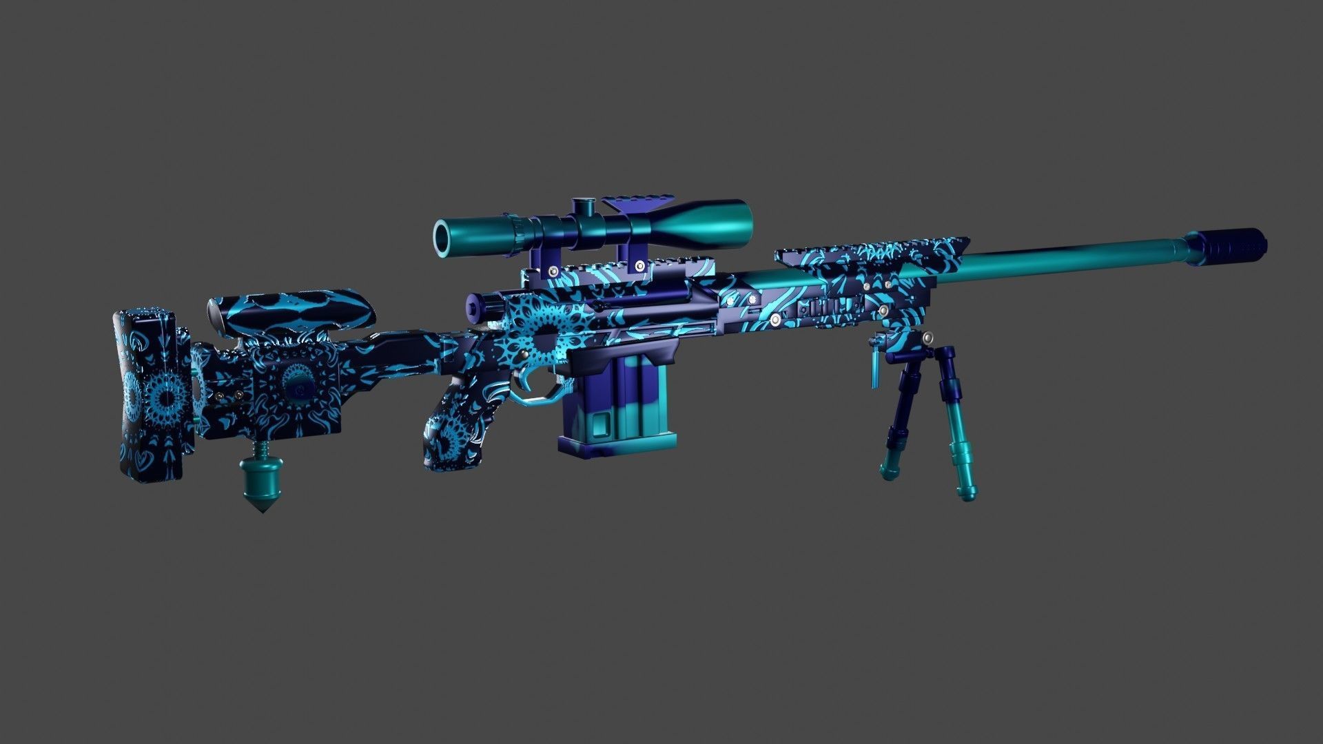 DLQ gun animation Free low-poly 3D model_1