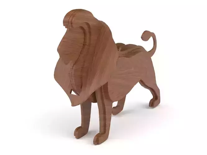 Wooden toy lion