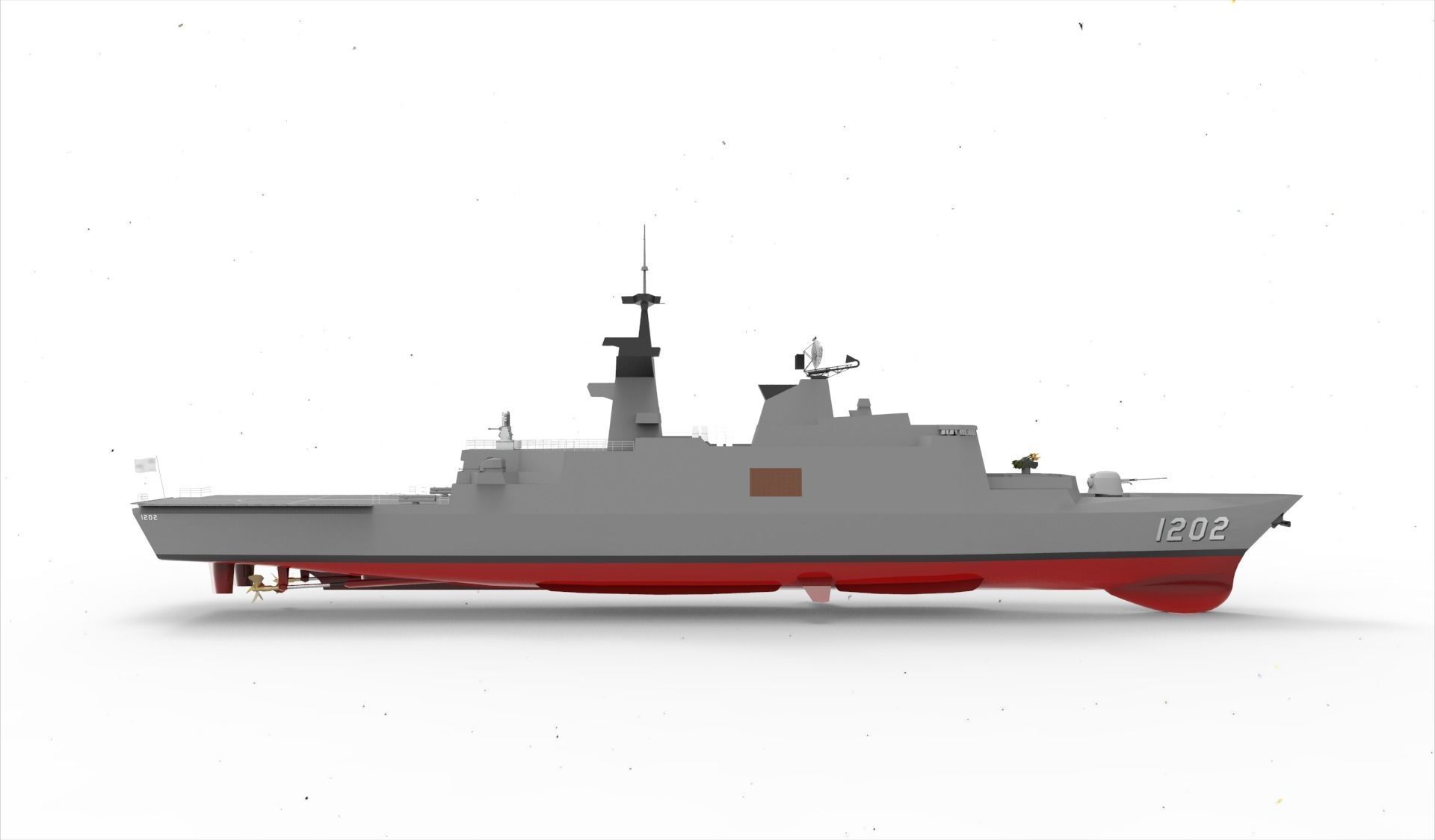 ROCS Kang Ding Frigate 3D model_2