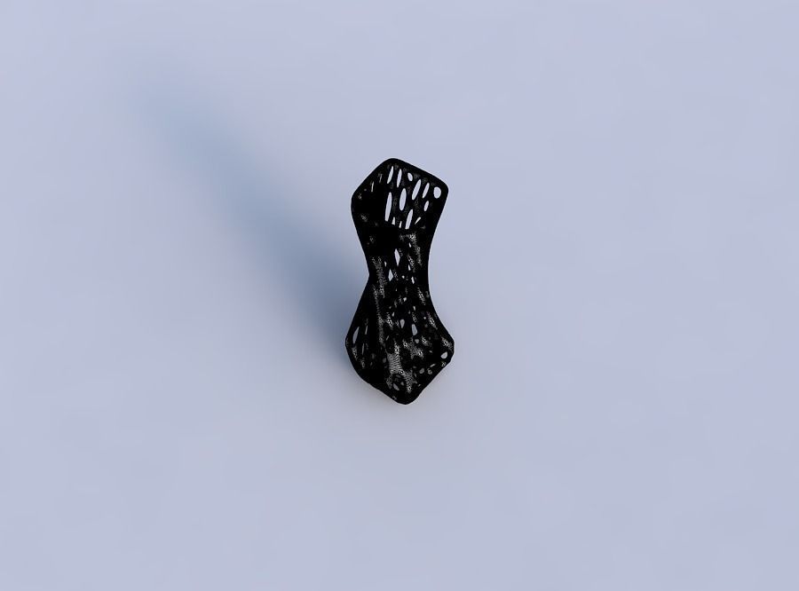 Vase twisted larger opening rectangle with smooth organic lat... 3D print model_6