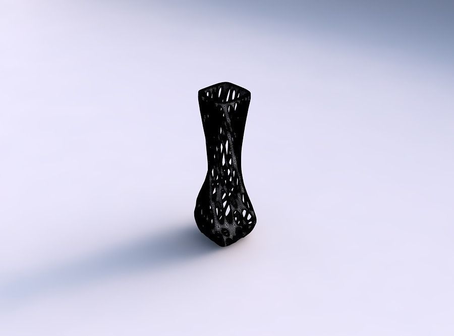 Vase twisted larger opening rectangle with smooth organic lat... 3D print model_5