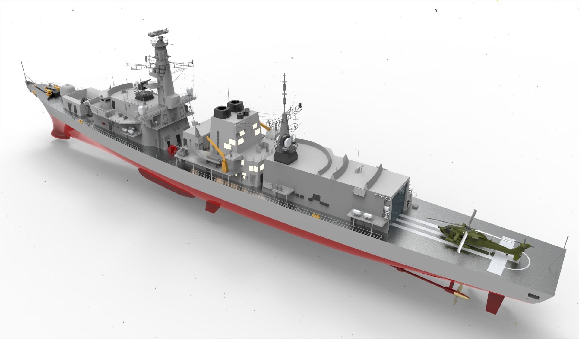 Frigate Type 23 Anti Submarine 3D model_8