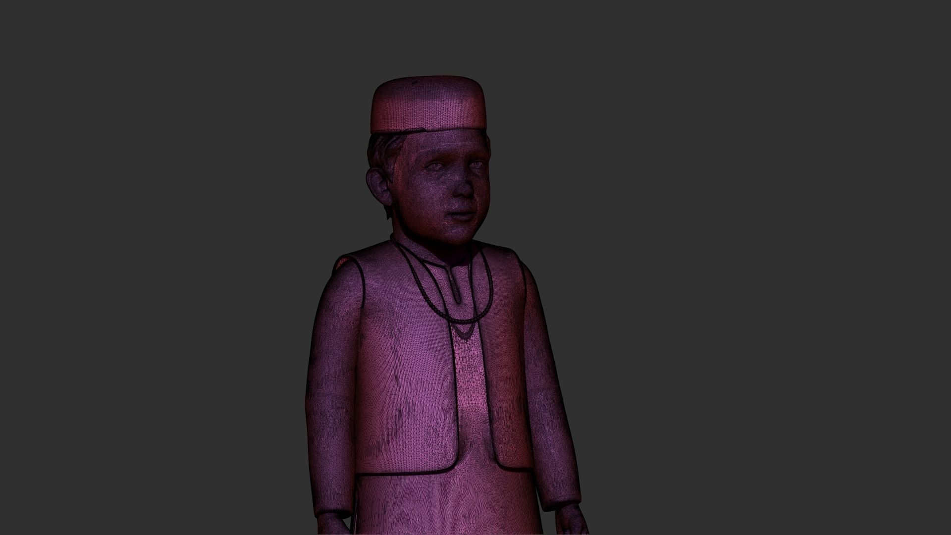 boy 3d print model statue of man 3D model_7