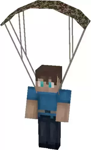 Parachute minecraft character with Free 3D model