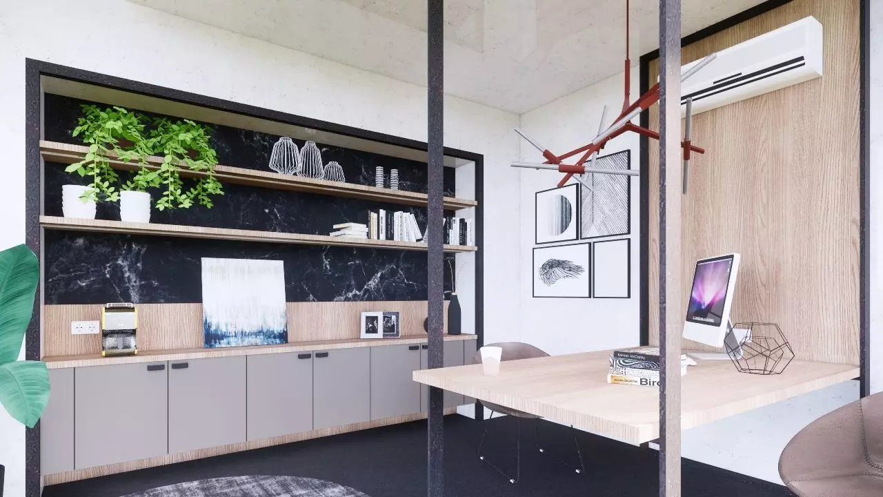 office workplace interior 3D model_0