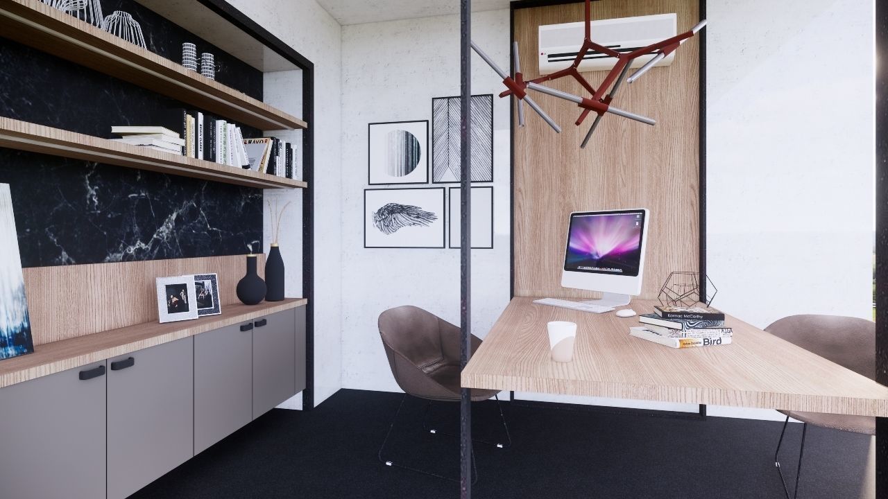 office workplace interior 3D model_2