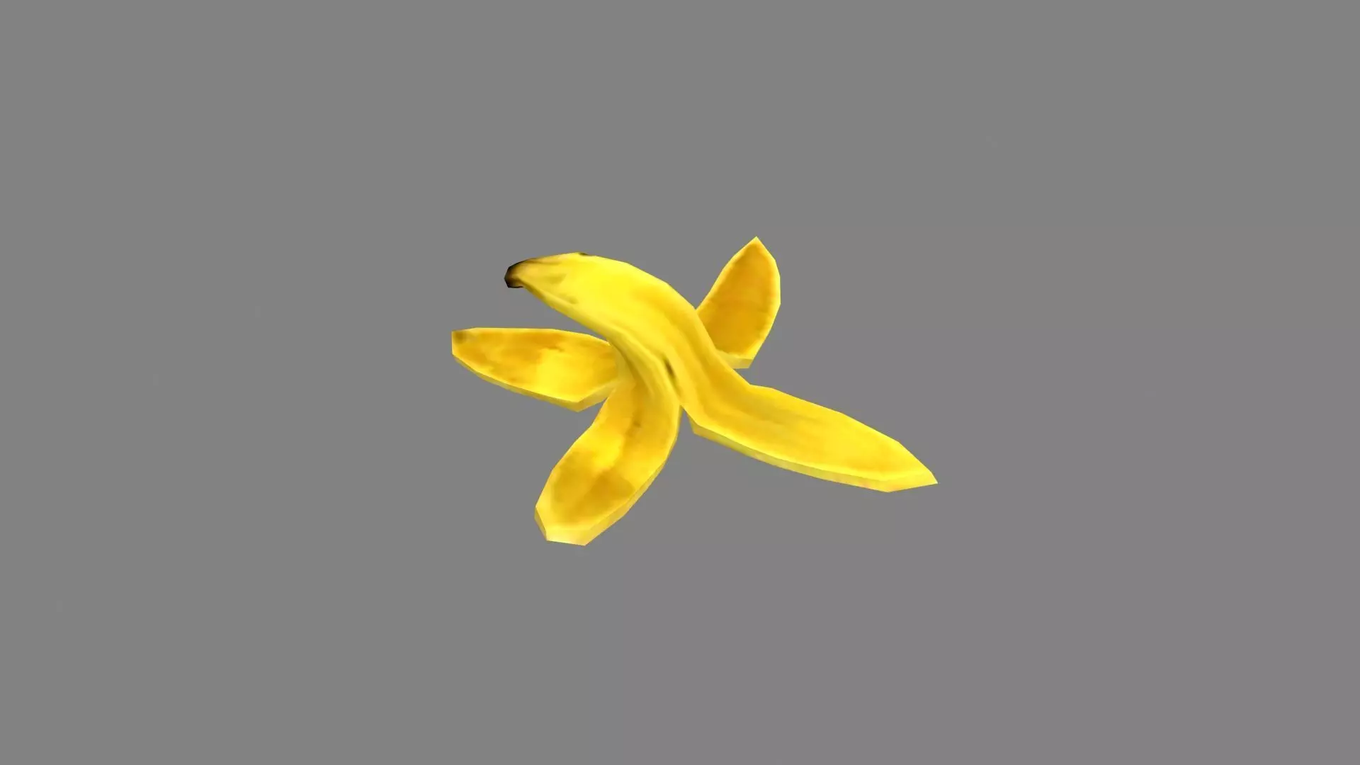 Cartoon banana peel - tilt Low-poly 3D model