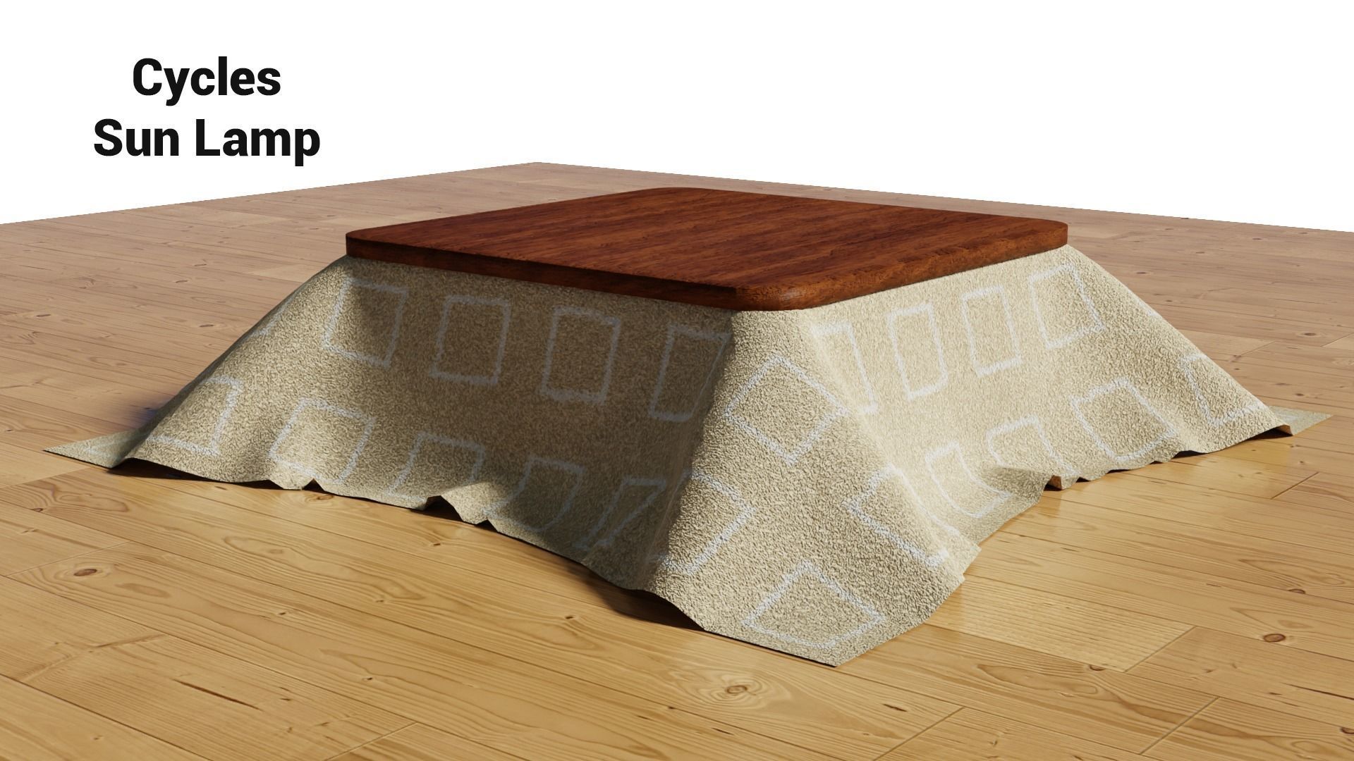 Simple Japanese Kotatsu Free 3D model_2