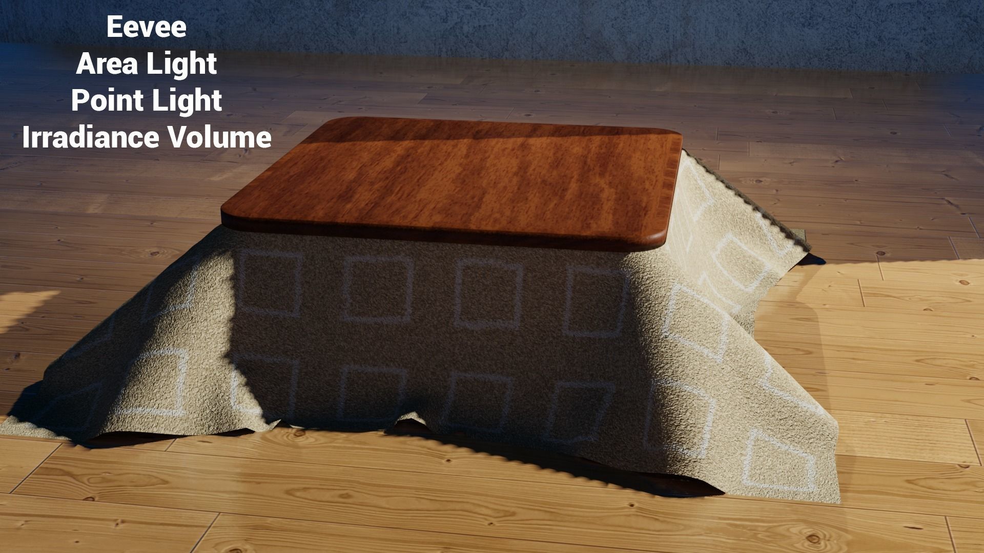 Simple Japanese Kotatsu Free 3D model_1