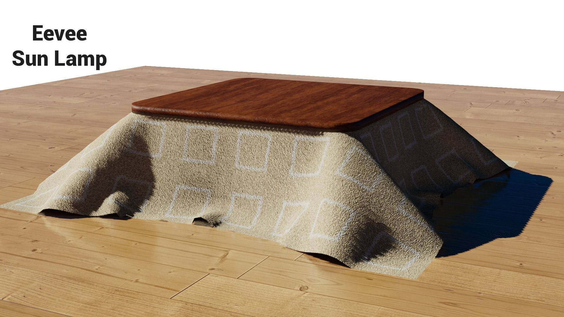 Simple Japanese Kotatsu Free 3D model_3