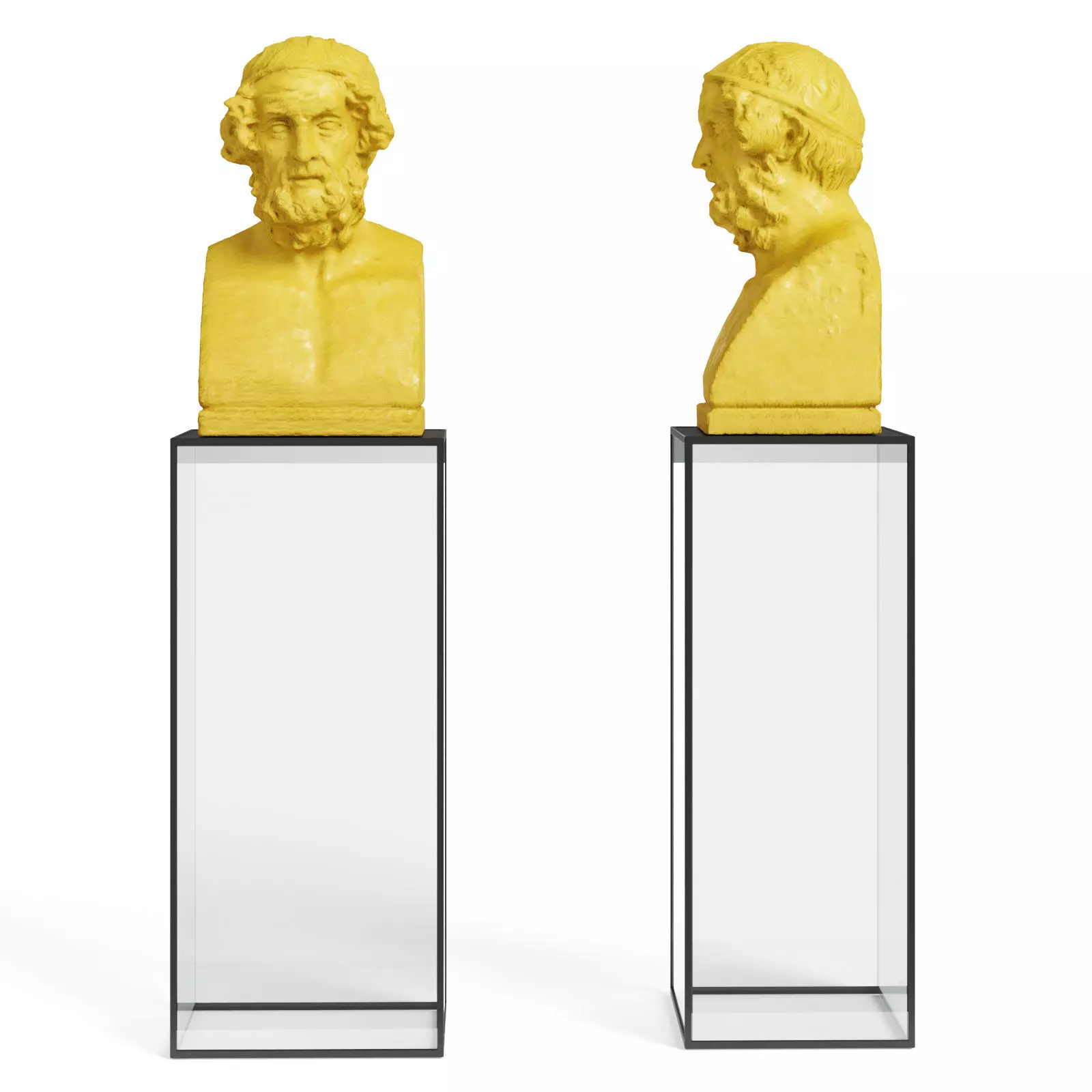 Homer Roman Bust sculpture Low-poly 3D model