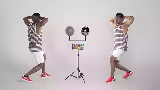 Athletic young man doing exercise 298 Low-poly 3D model