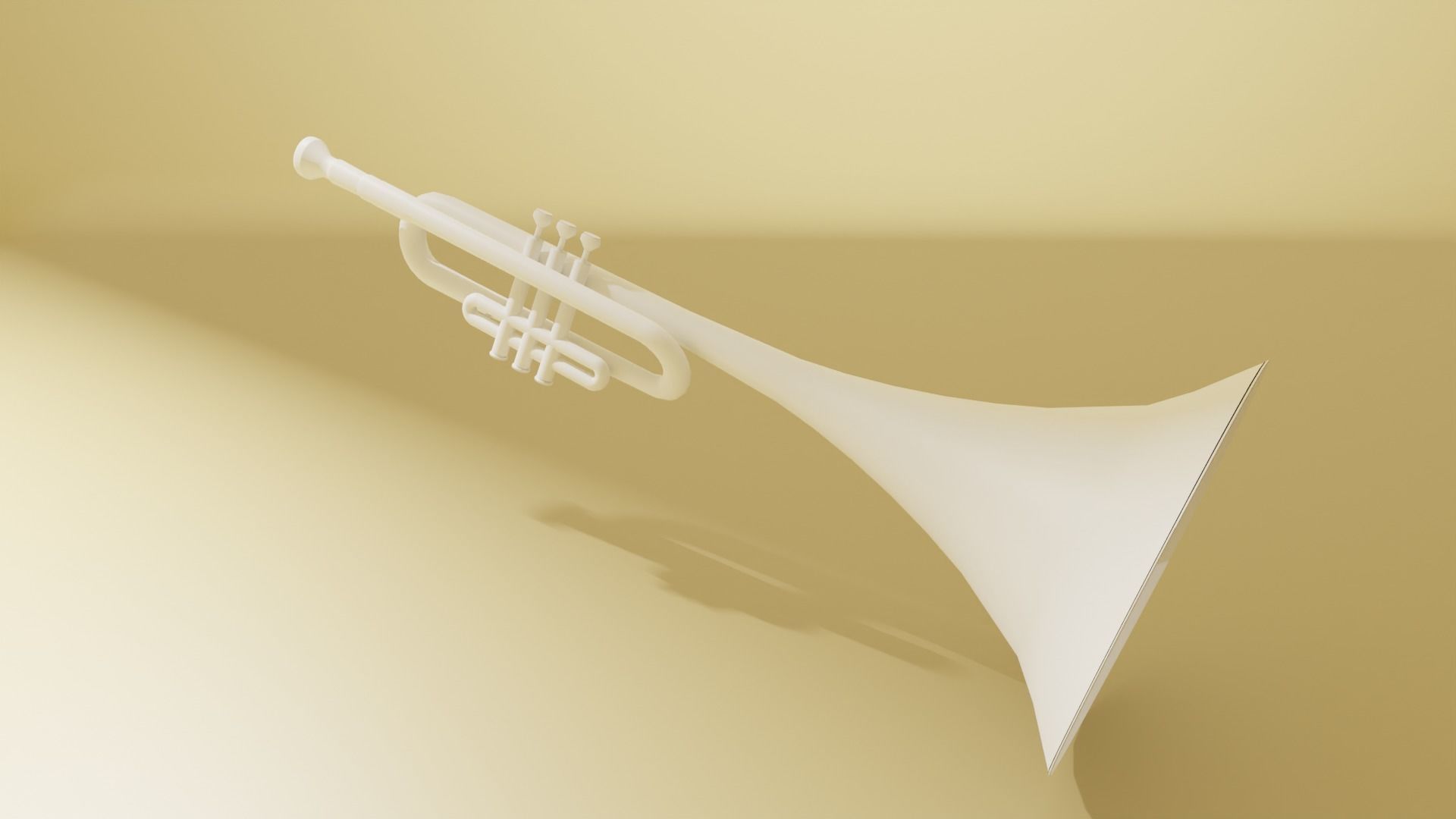 Trumpet golden Free low-poly 3D model_2