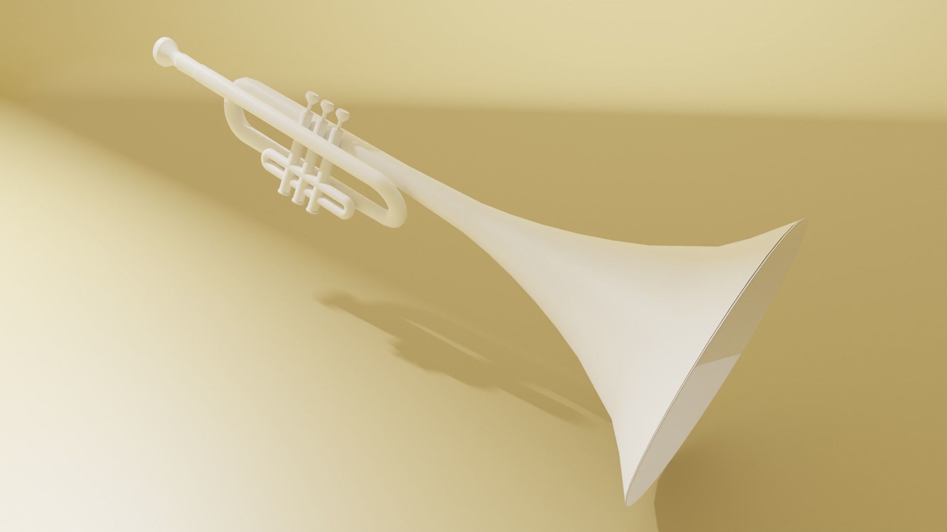 Trumpet golden Free low-poly 3D model_5