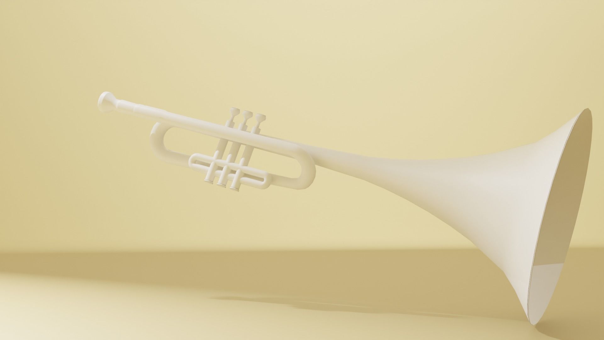 Trumpet golden Free low-poly 3D model_8
