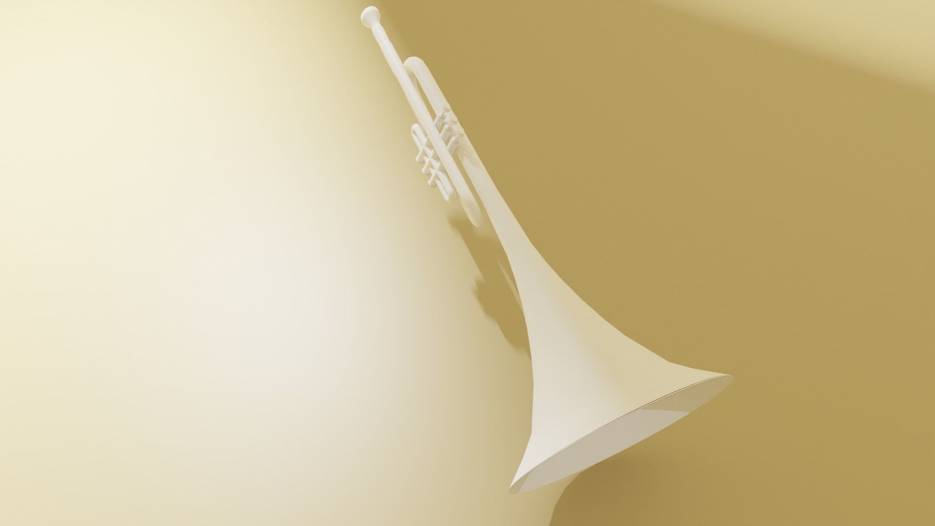 Trumpet golden Free low-poly 3D model_11