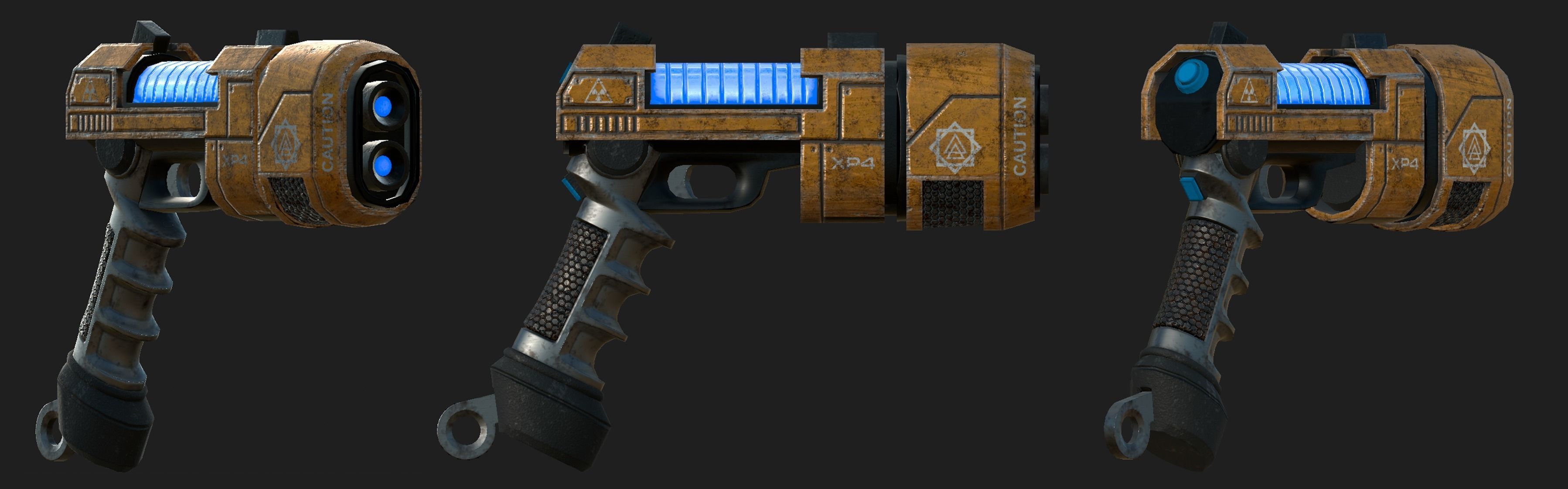 Sci-fi Gun Low-poly 3D model_3