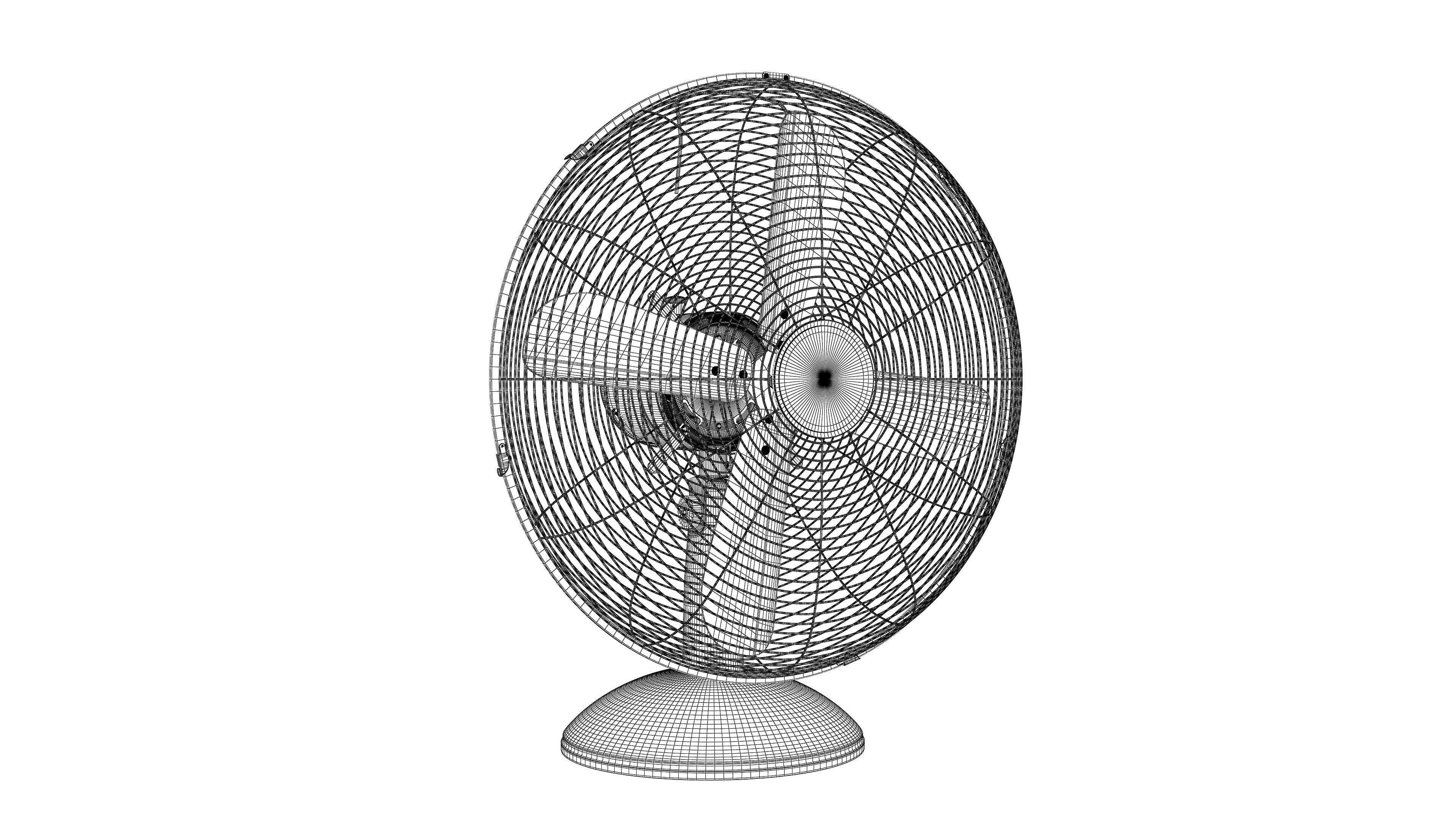 Pedestal Fan and Table fan 3D model_10
