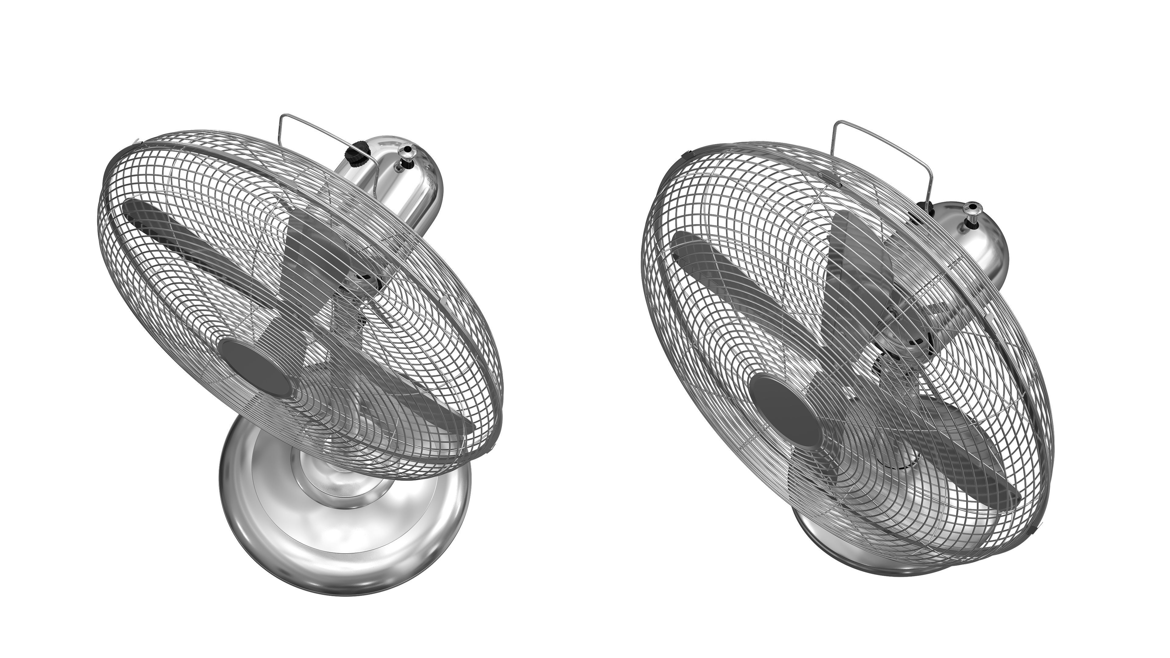 Pedestal Fan and Table fan 3D model_4