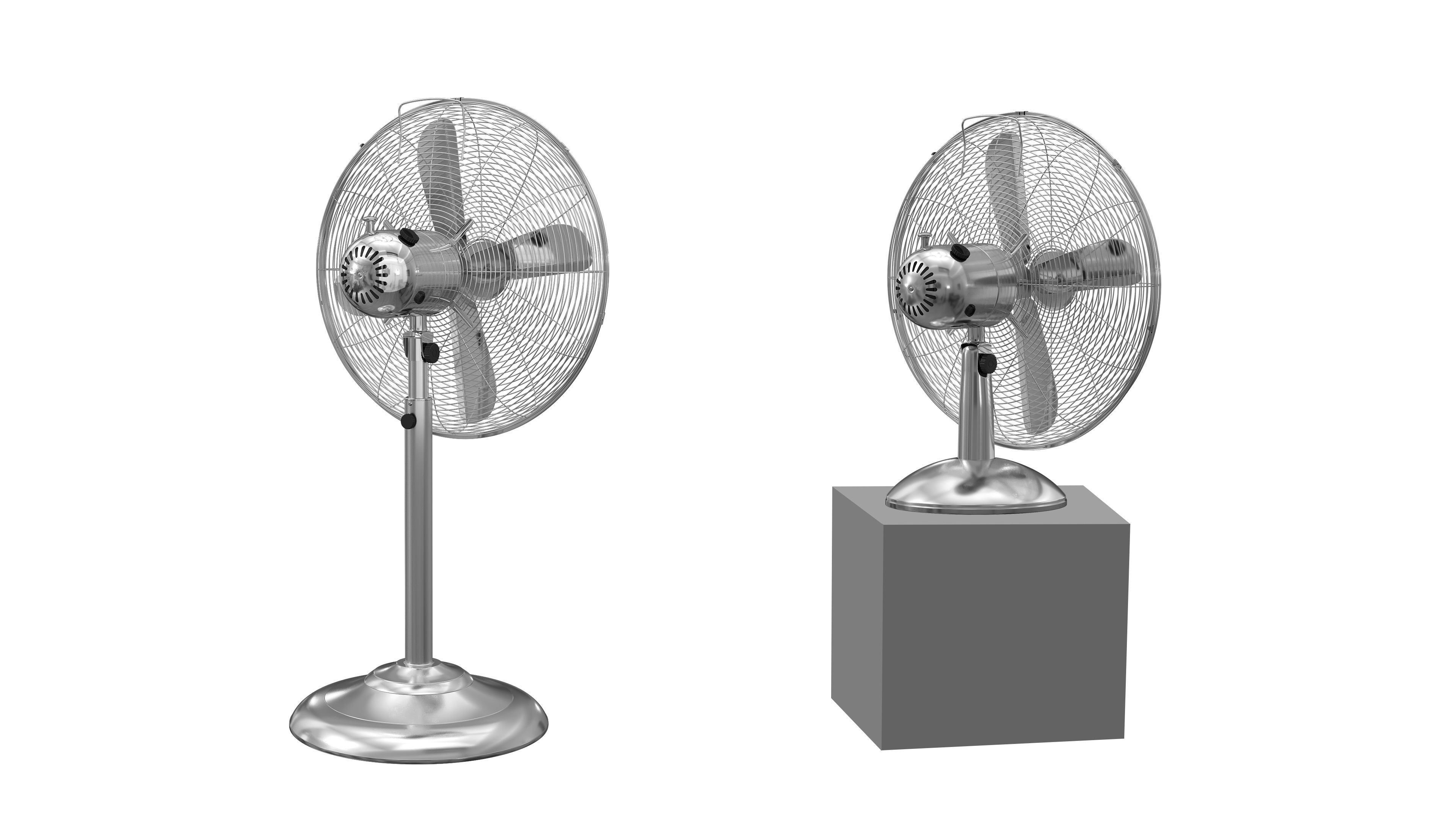 Pedestal Fan and Table fan 3D model_3