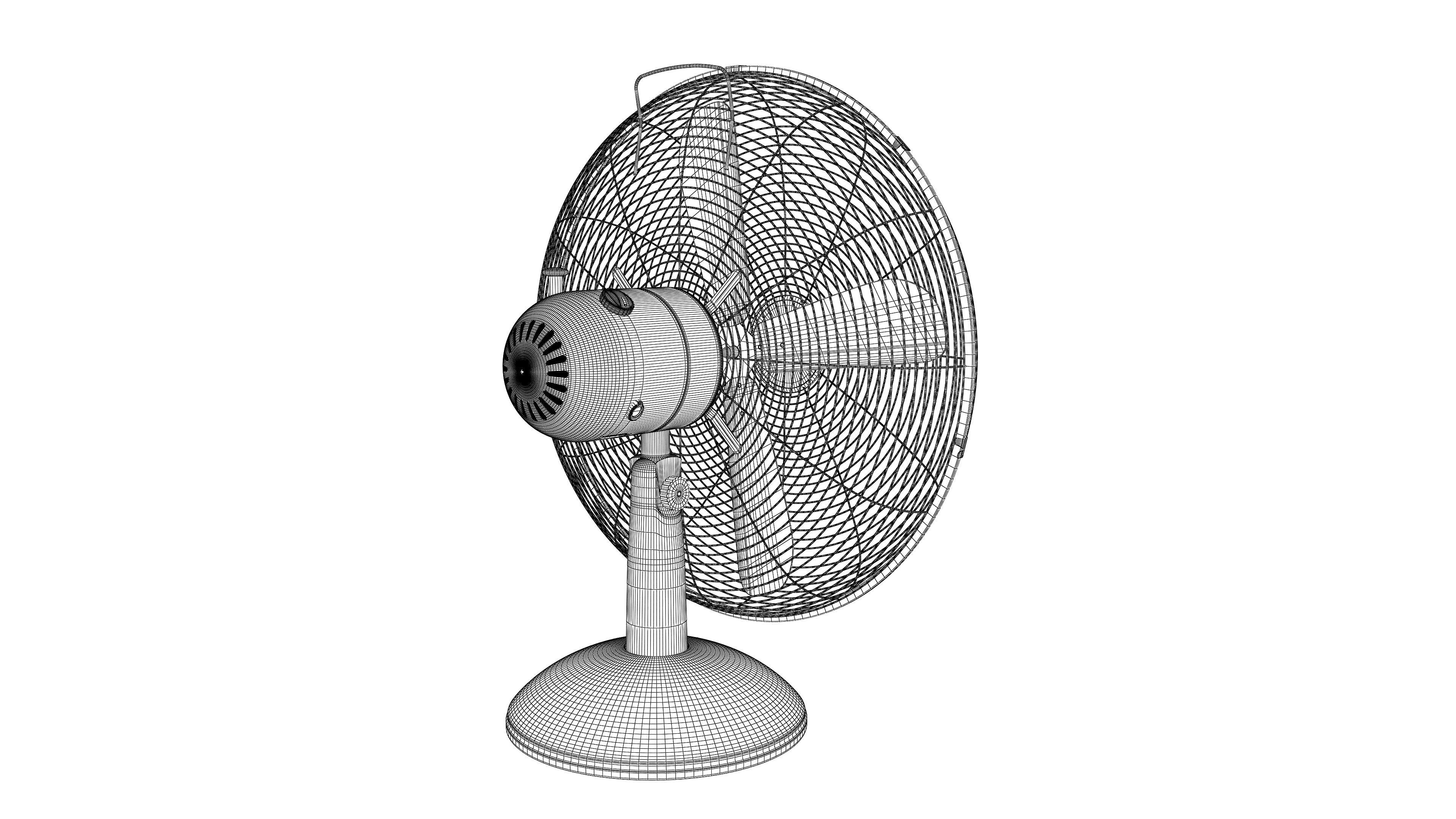 Pedestal Fan and Table fan 3D model_9