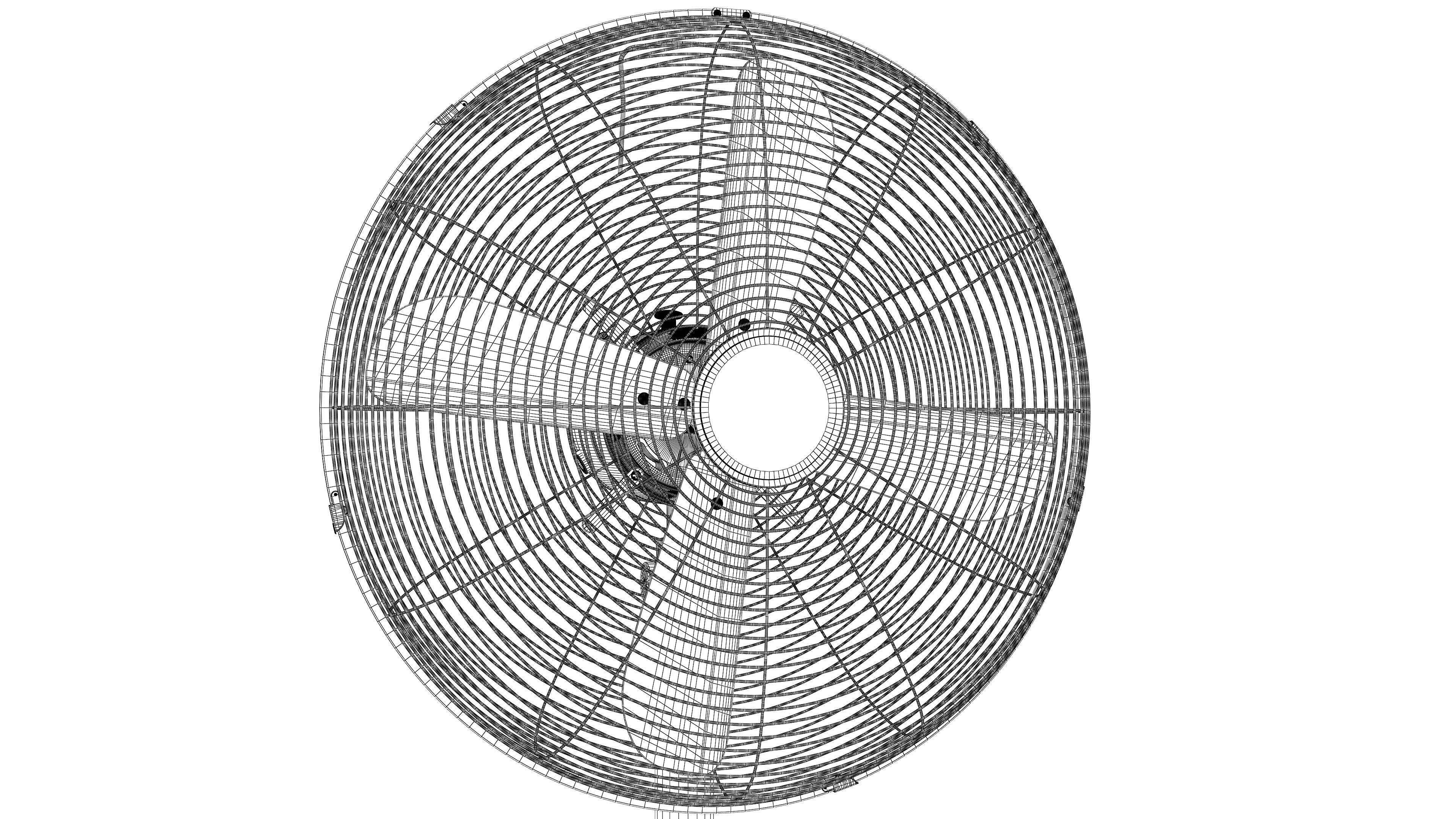 Pedestal Fan and Table fan 3D model_5