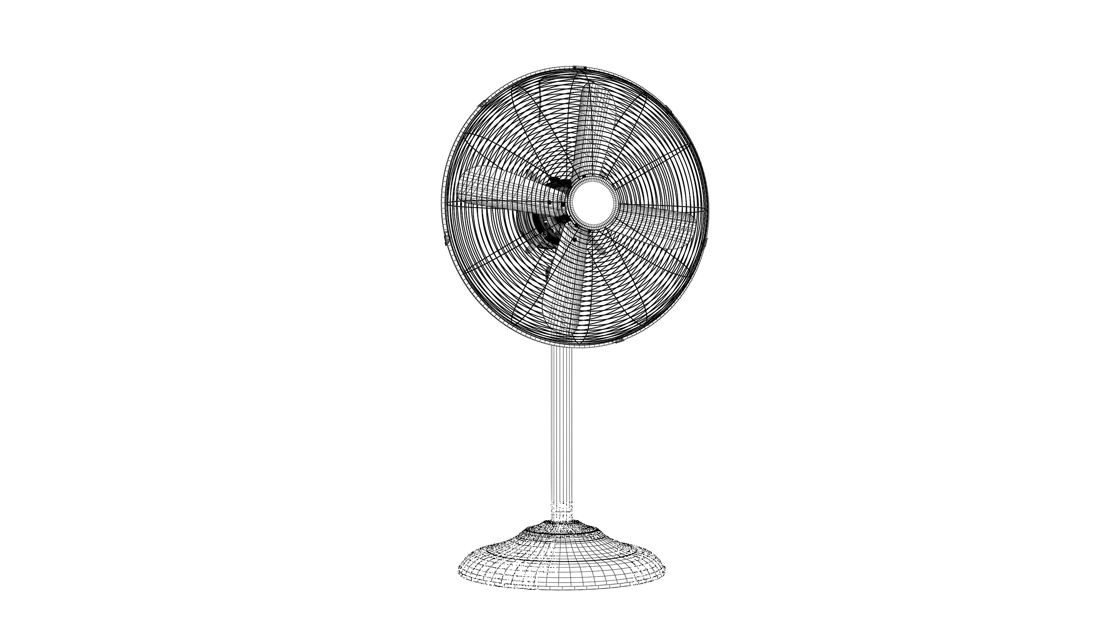 Pedestal Fan and Table fan 3D model_8