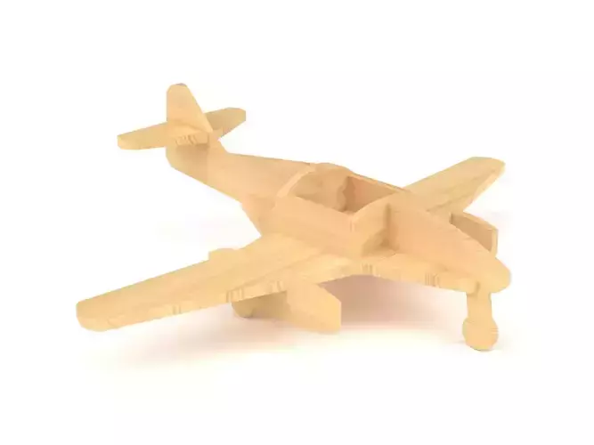 Wooden toy airplane 09