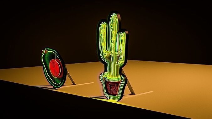 Neon signs 3D model