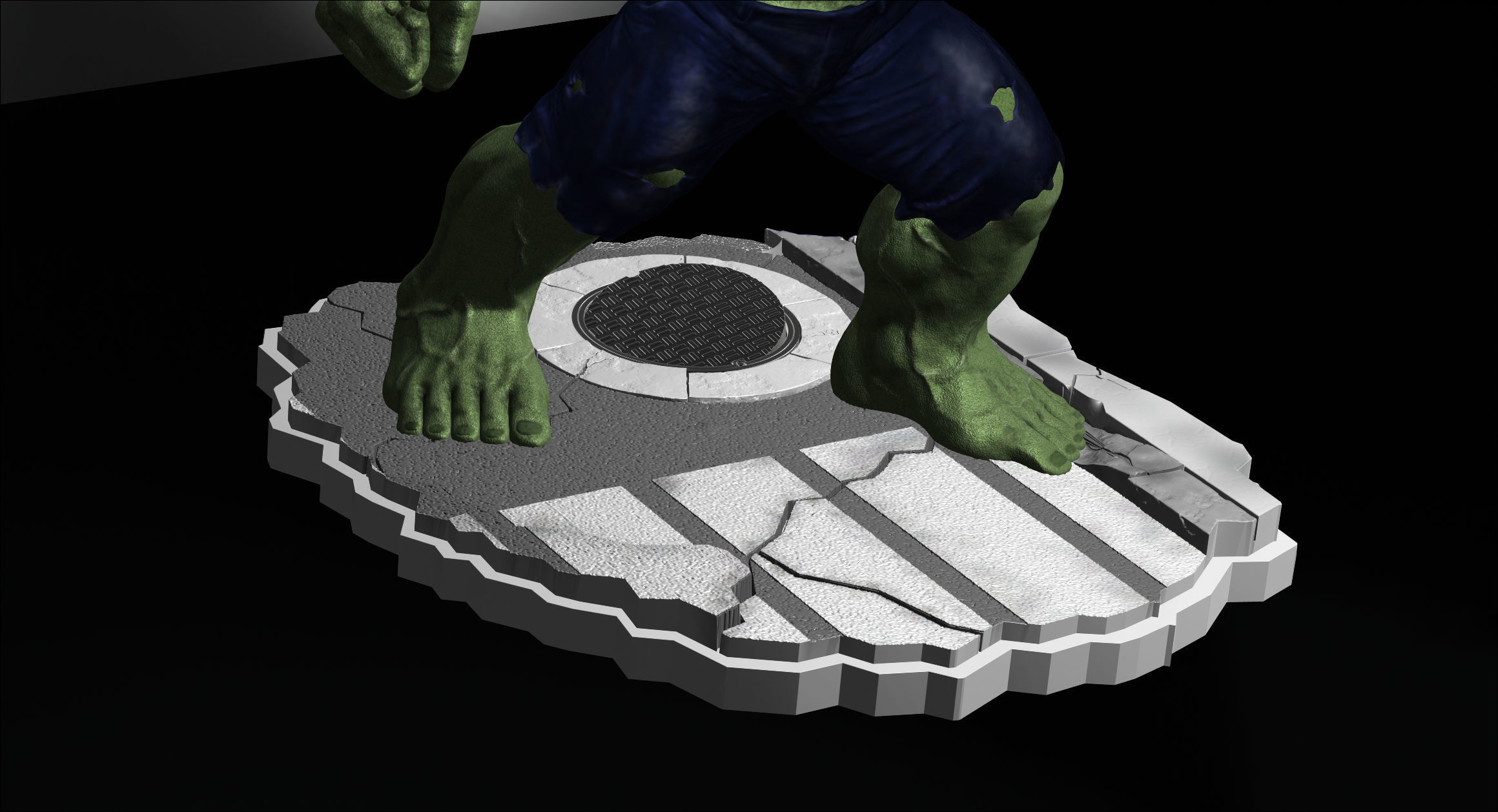 Hulk From Movie The Incredible Hulk 2008  File STL Two Versions 3D print model_10