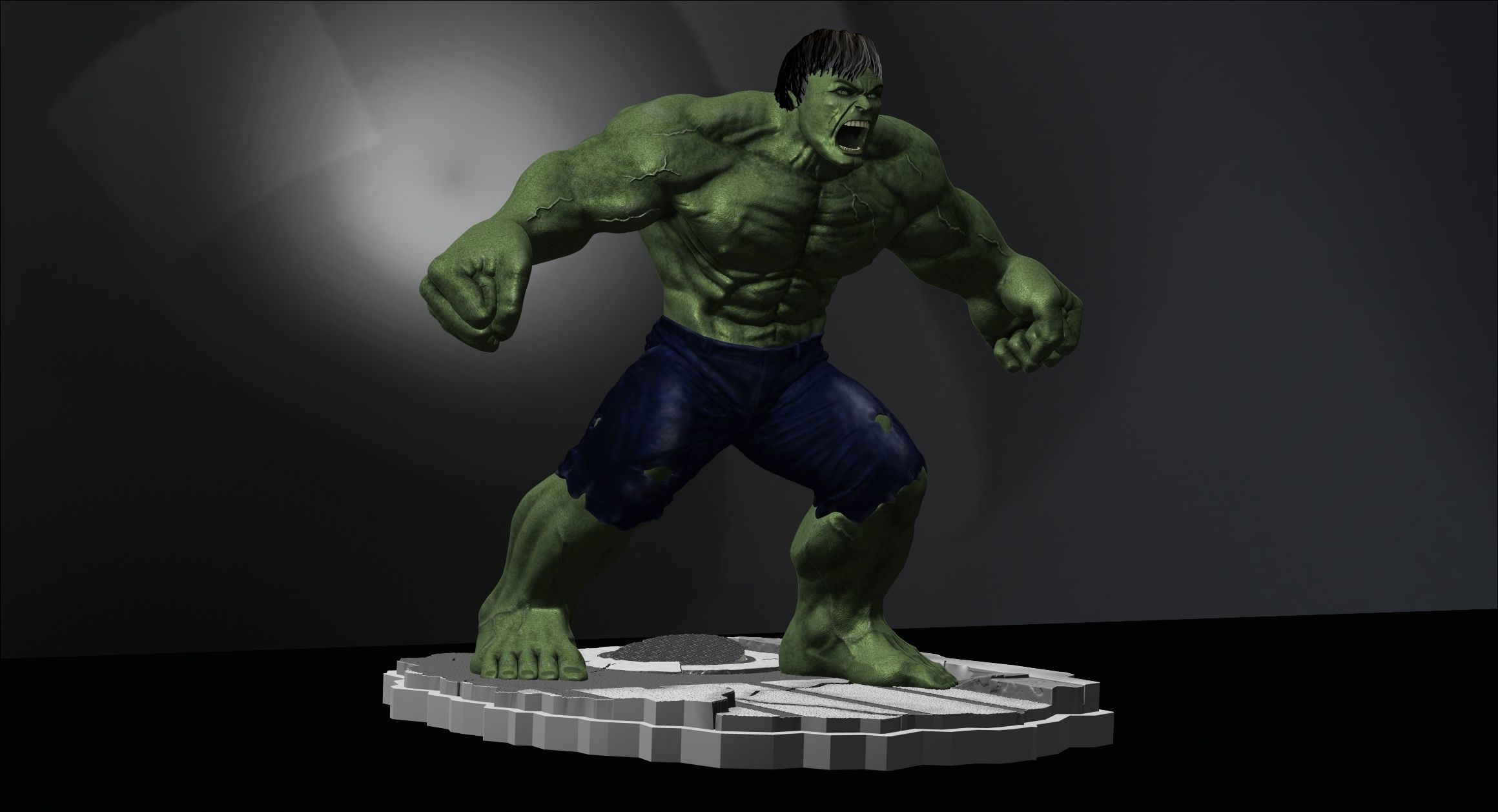 Hulk From Movie The Incredible Hulk 2008  File STL Two Versions 3D print model_7