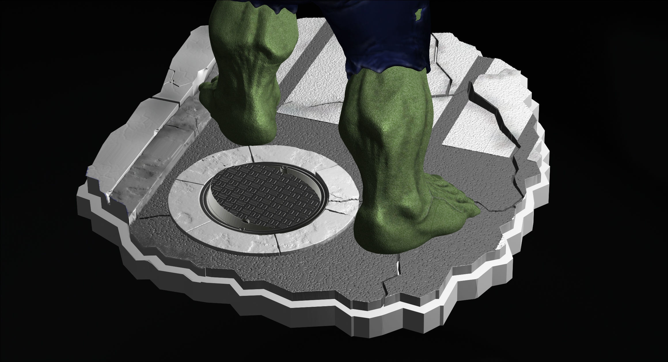 Hulk From Movie The Incredible Hulk 2008  File STL Two Versions 3D print model_11
