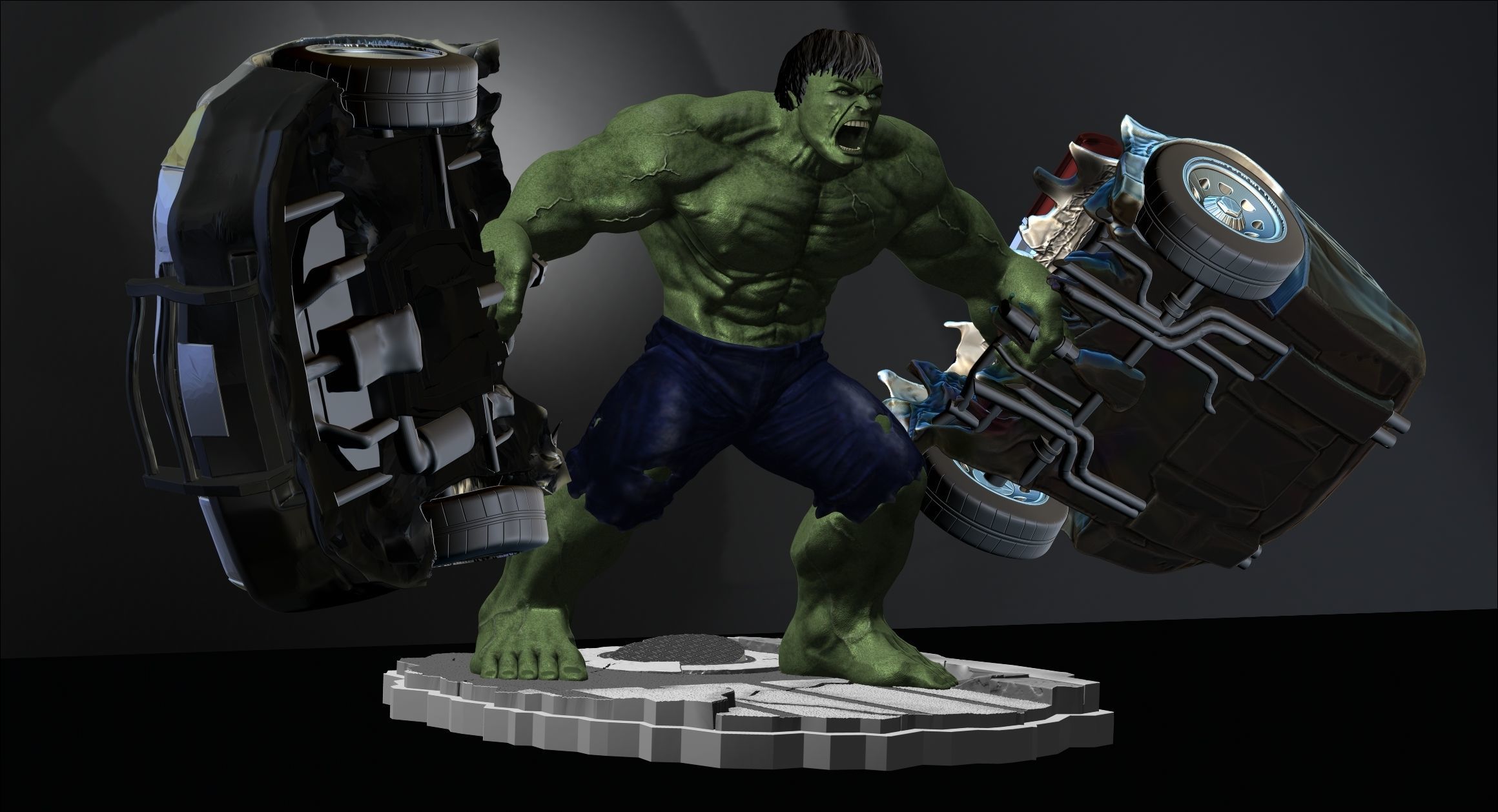 Hulk From Movie The Incredible Hulk 2008  File STL Two Versions 3D print model_4