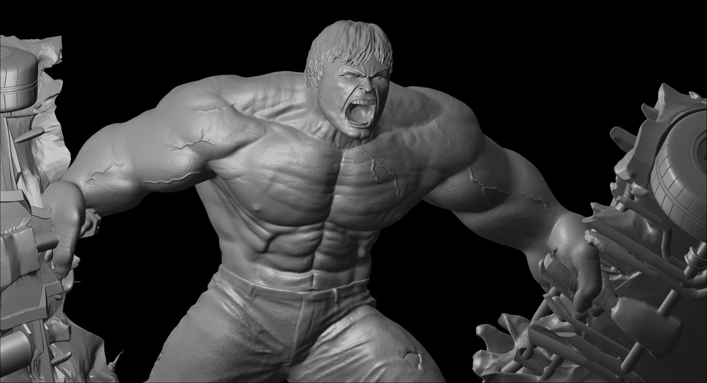 Hulk From Movie The Incredible Hulk 2008  File STL Two Versions 3D print model_13