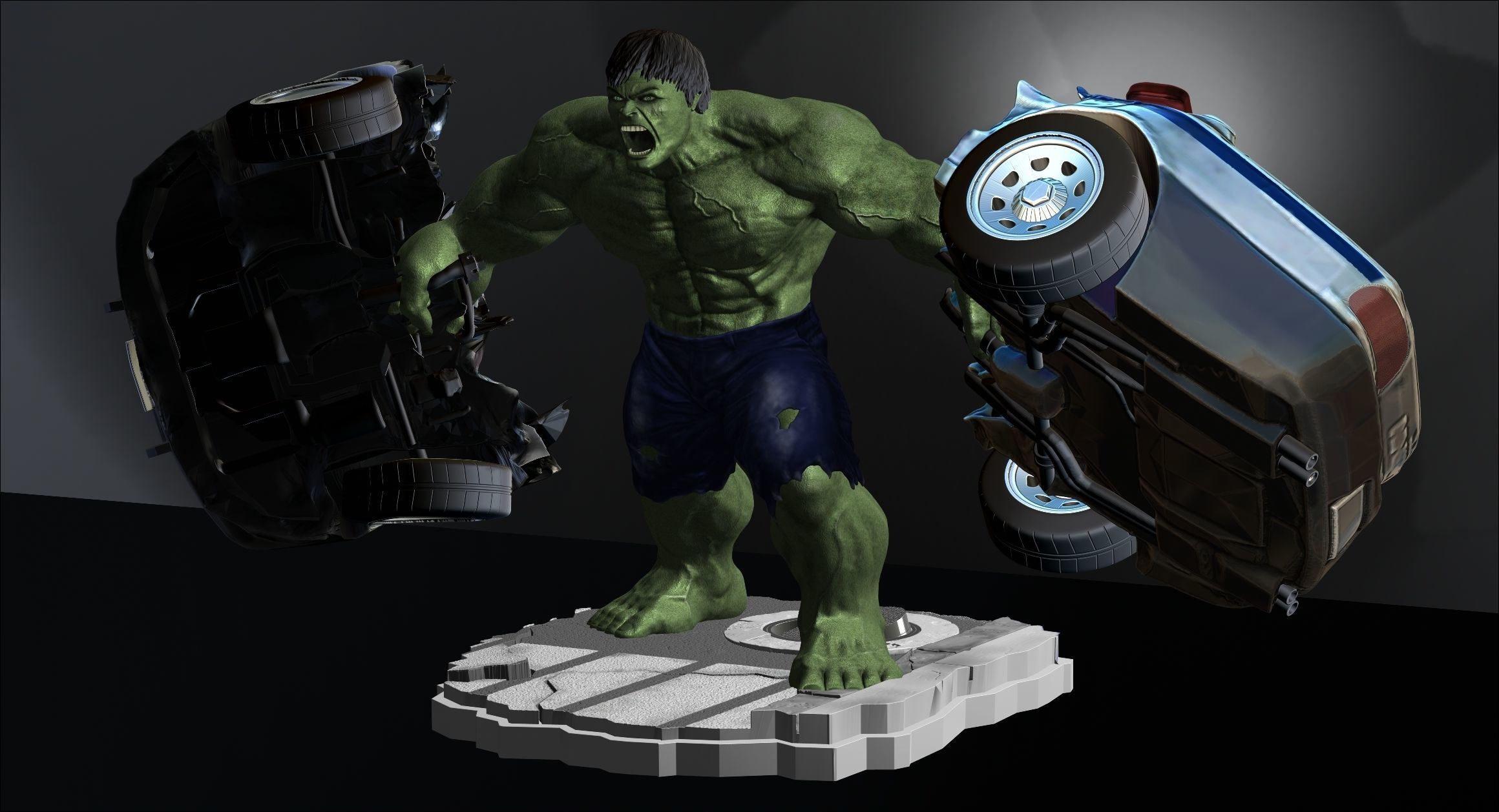 Hulk From Movie The Incredible Hulk 2008  File STL Two Versions 3D print model_5