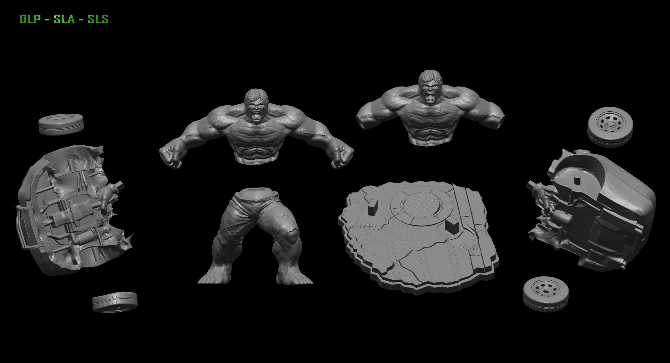 Hulk From Movie The Incredible Hulk 2008  File STL Two Versions 3D print model_17