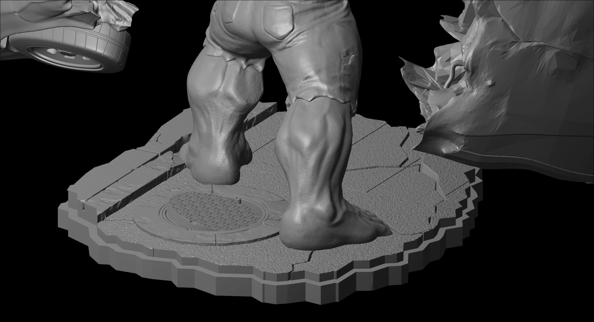 Hulk From Movie The Incredible Hulk 2008  File STL Two Versions 3D print model_14
