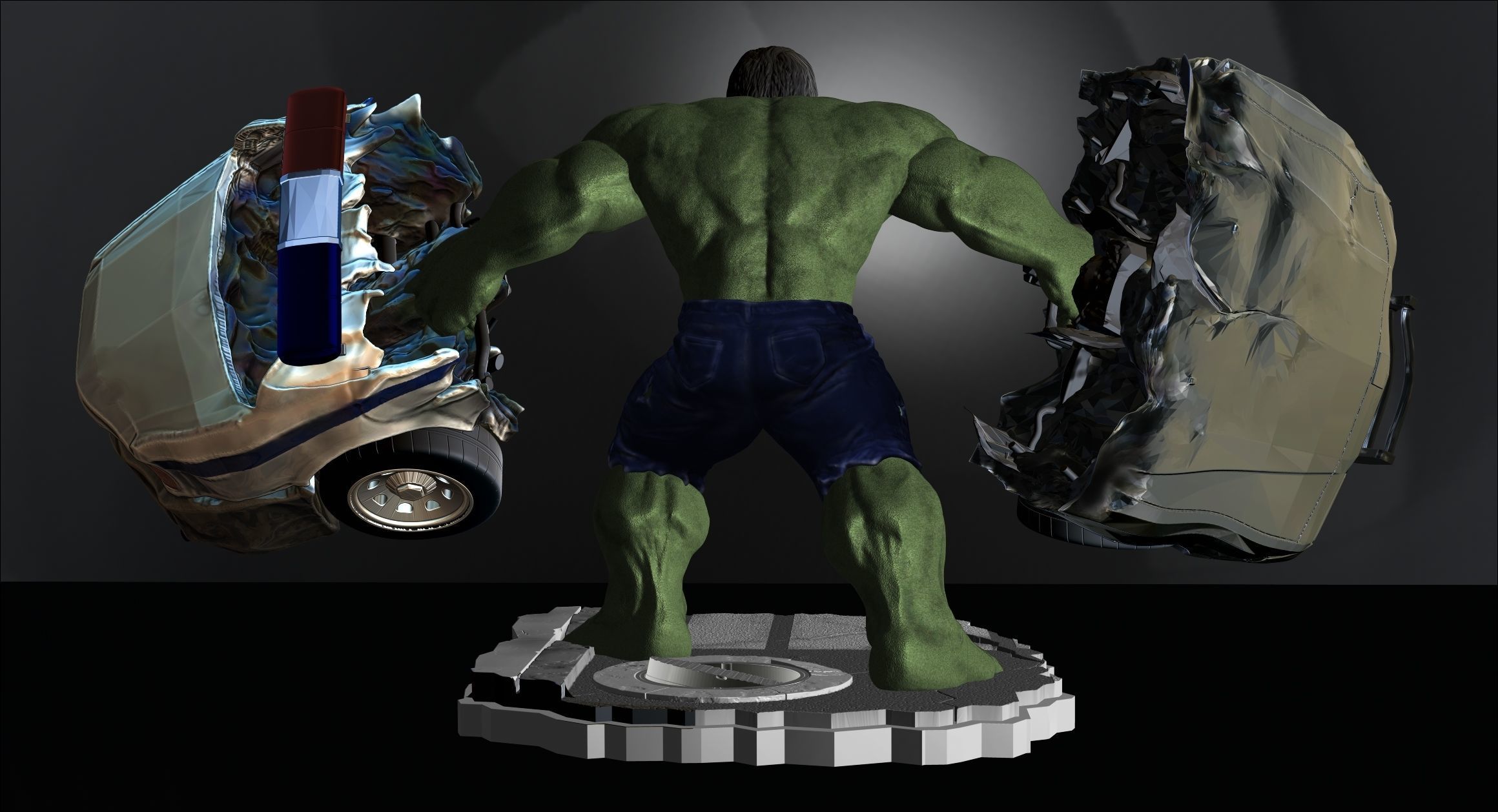 Hulk From Movie The Incredible Hulk 2008  File STL Two Versions 3D print model_6