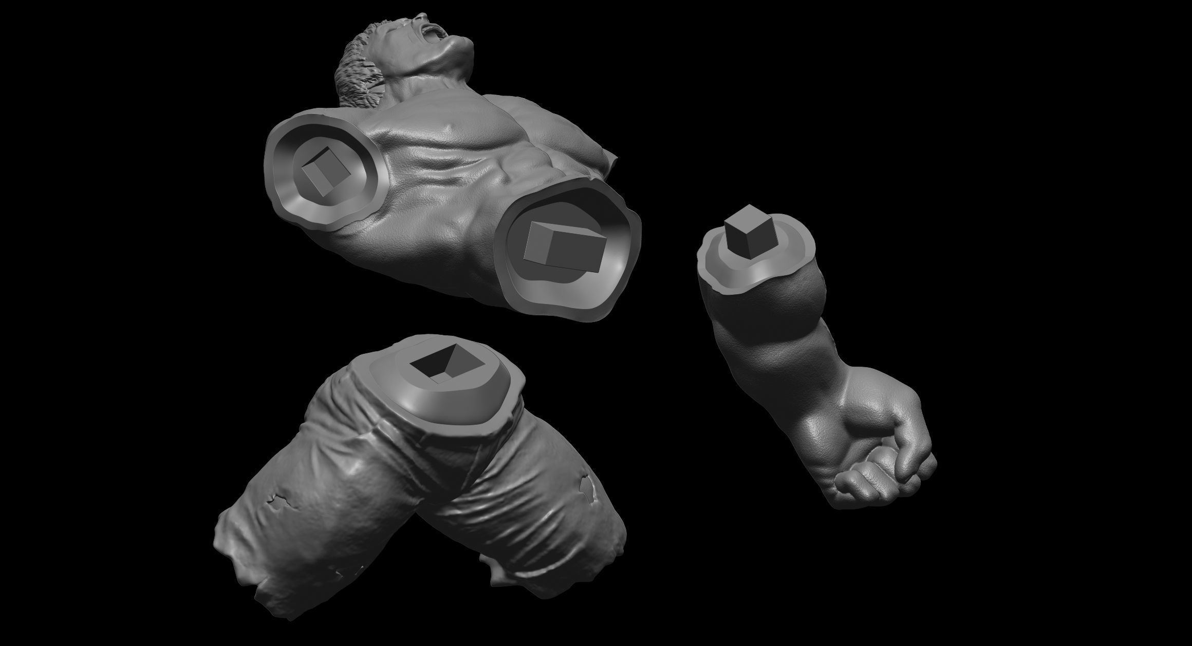 Hulk From Movie The Incredible Hulk 2008  File STL Two Versions 3D print model_15